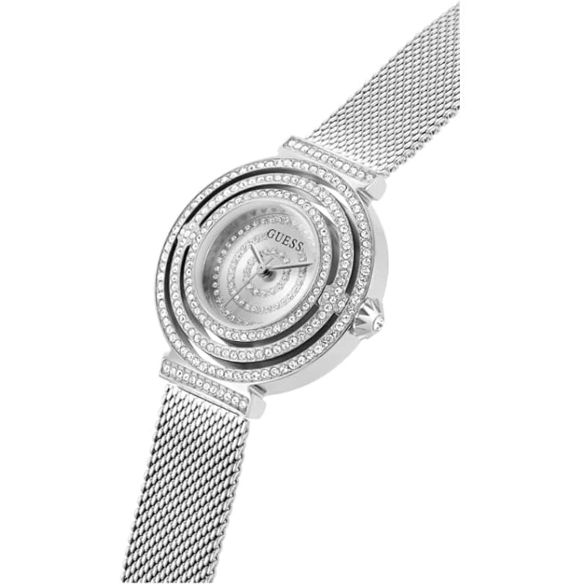 GUESS Dream Silver Crystal Dial Steel Mesh Strap Women's Watch GW0550L1 - Image 4