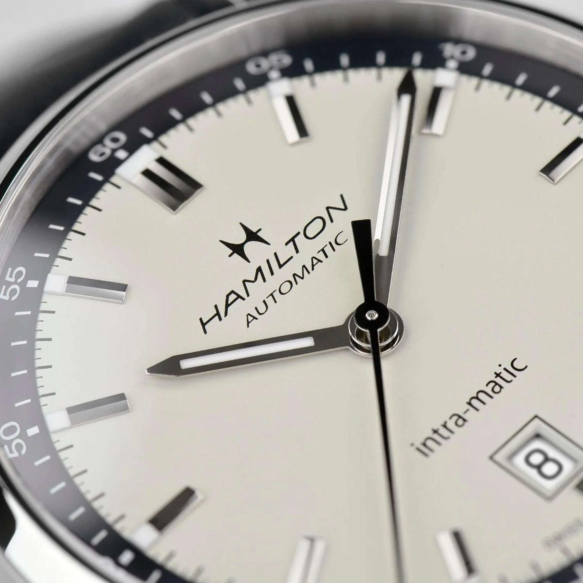 Hamilton American Classic Intra-Matic Automatic Beige Dial Leather Strap Men's Watch H38425720 - Image 4