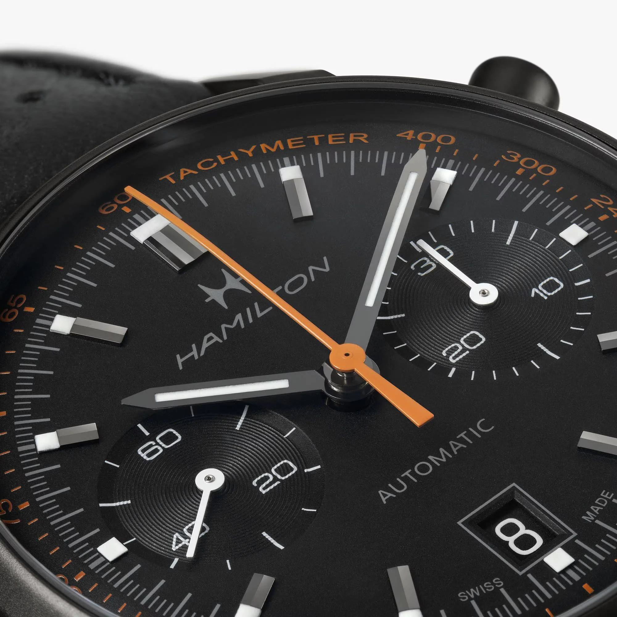 Hamilton American Classic Intra-matic Automatic Black Dial Leather Stap Men's Watch H38446732 - Image 3