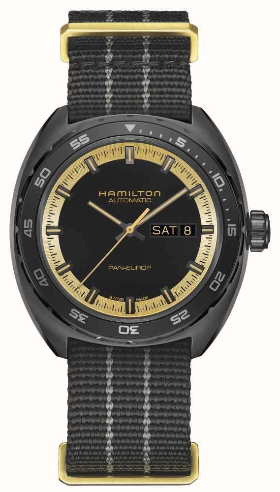 Hamilton Special Edition Black and Gold Pan Europ Day/Date Automatic Black Dial Men's Watch H35425730 - Image 5