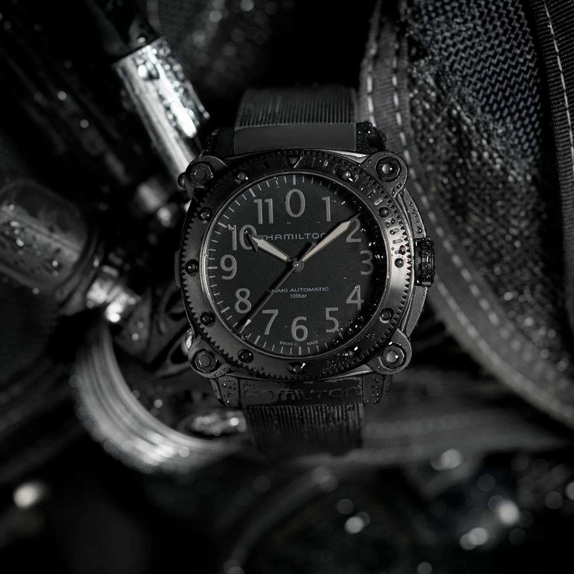 Hamilton Khaki Navy BeLOWZERO Automatic Black Dial Rubber Strap Men's Watch H78505330 - Image 10