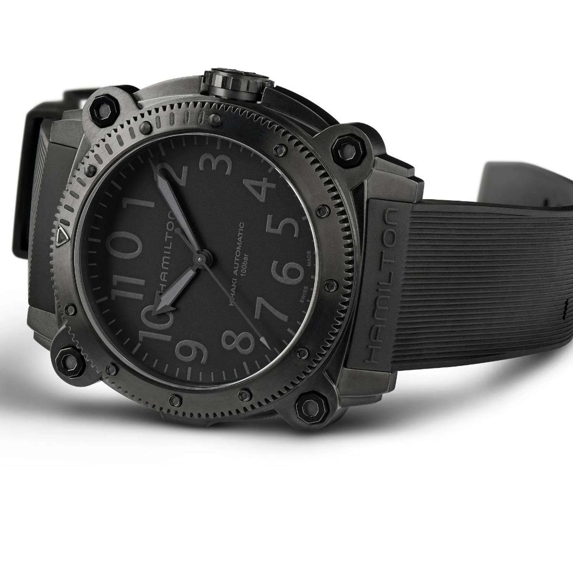 Hamilton Khaki Navy BeLOWZERO Automatic Black Dial Rubber Strap Men's Watch H78505330 - Image 3