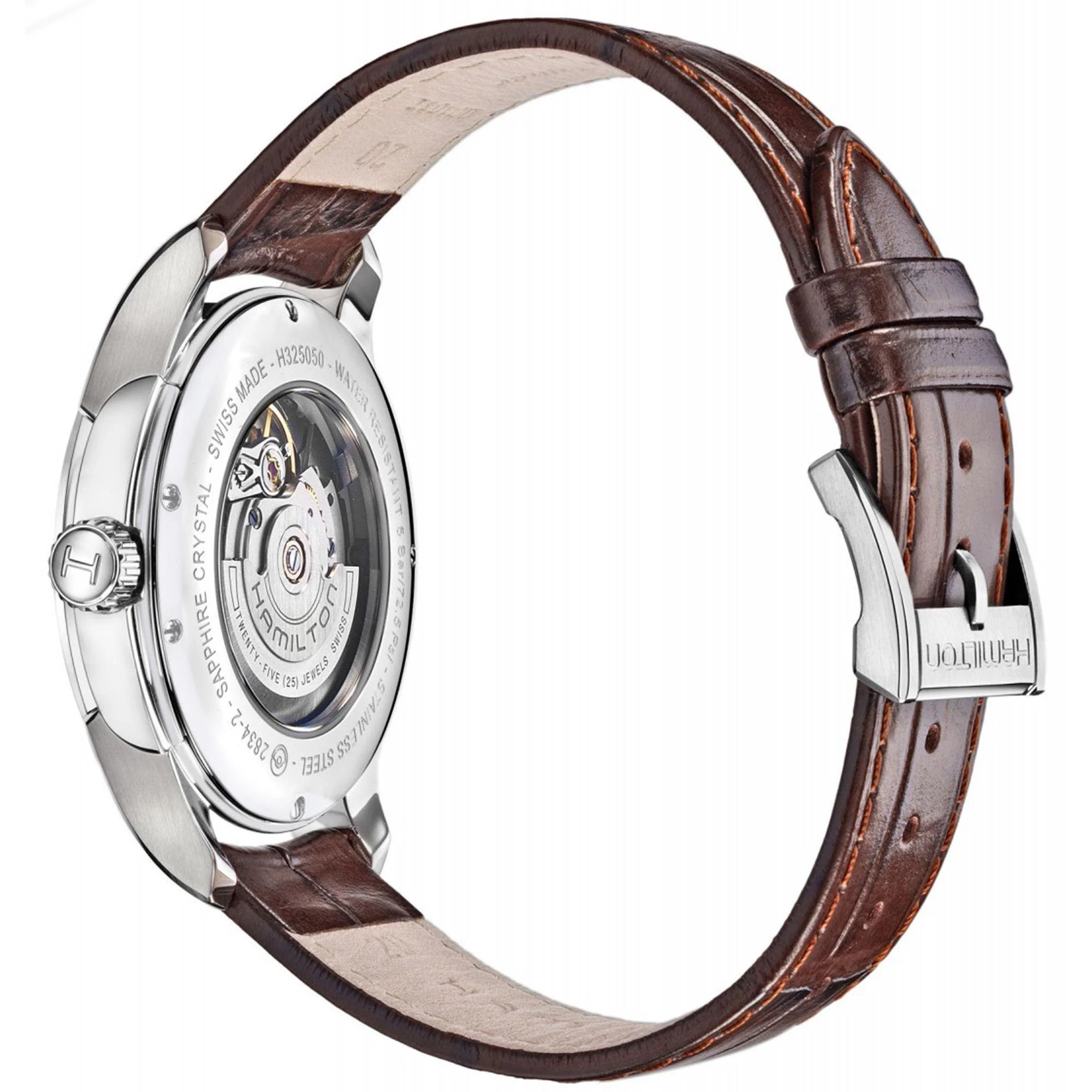 Hamilton Jazzmaster Day Date Automatic White Dial Leather Strap Men's Watch H32505511 - Image 3