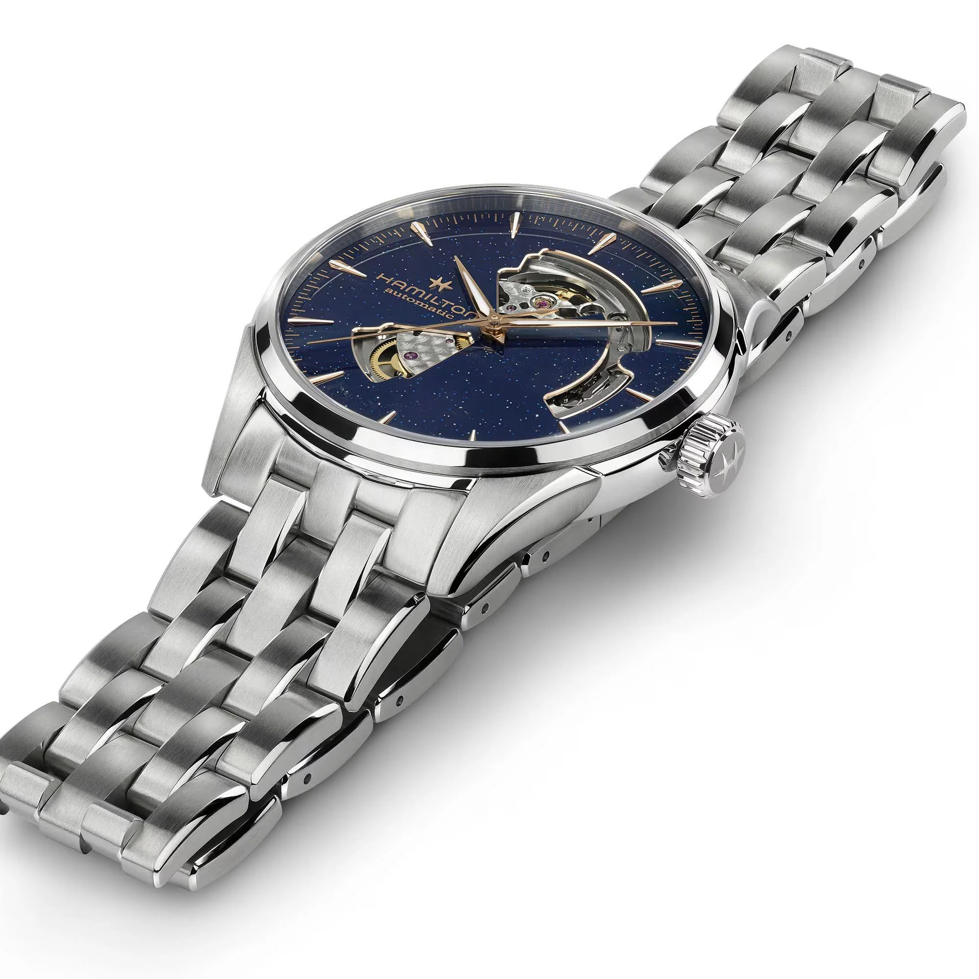 Hamilton Jazzmaster Open Heart Auto Blue Dial Steel Strap Men's Dress Watch H32705140 - Image 4