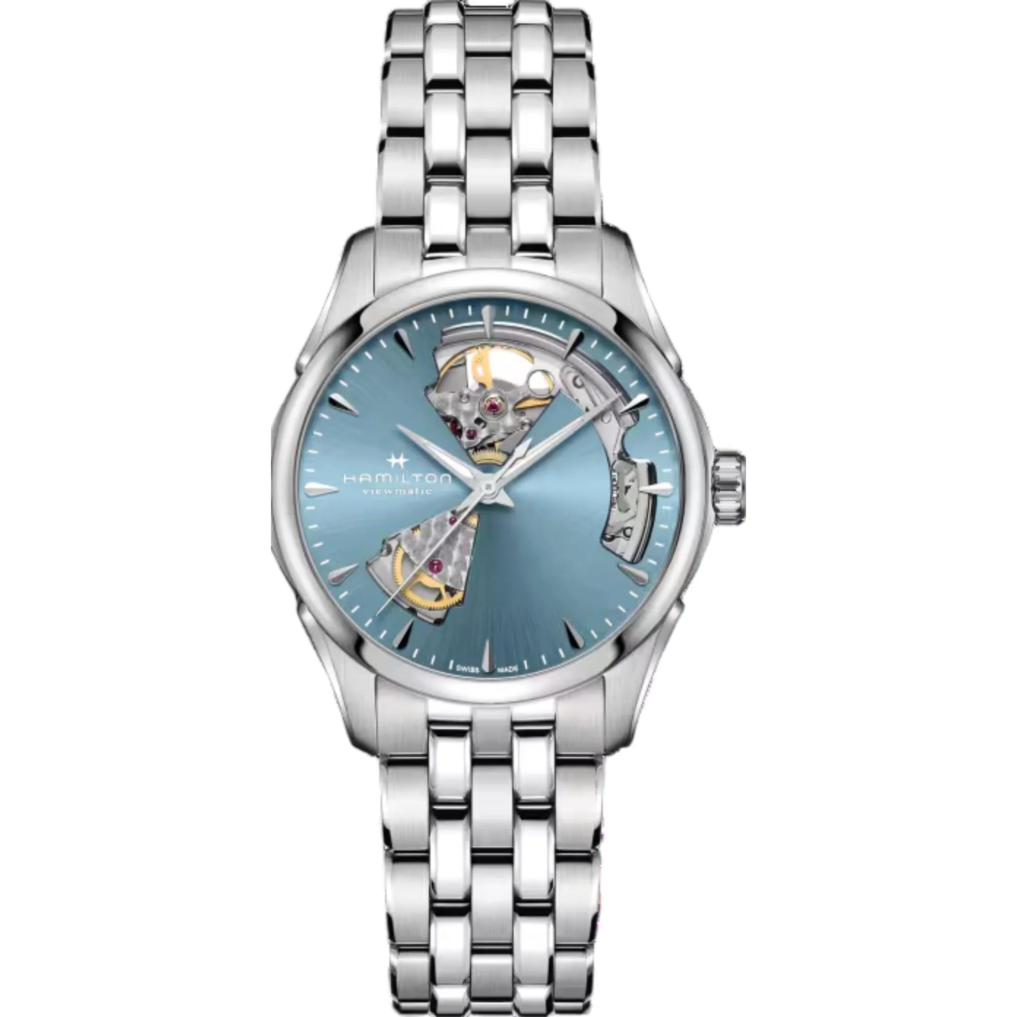 Hamilton Jazzmaster Open Heart Automatic Blue Dial Steel Strap Women's Watch H32215140 - Image 3