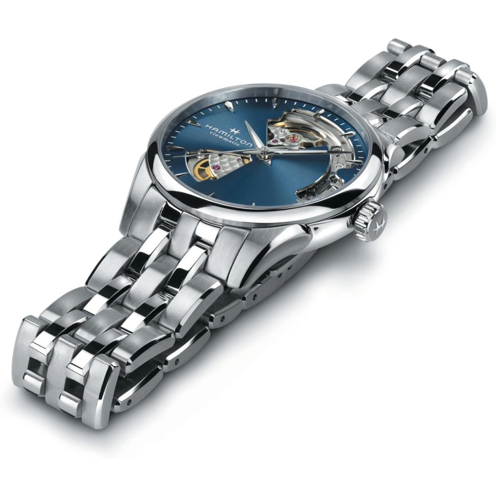 Hamilton Jazzmaster Open Heart Automatic Blue Dial Steel Strap Women's Watch H32215141 - Image 3