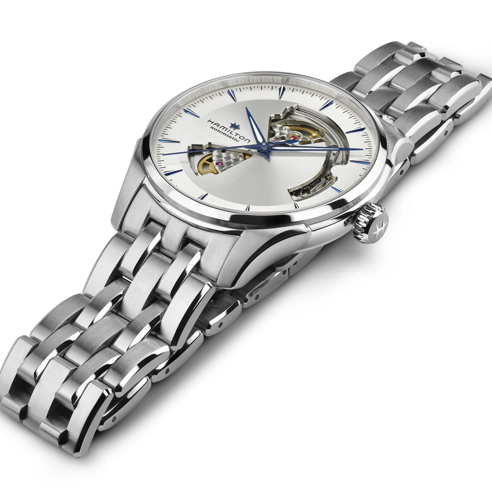 Hamilton Jazzmaster Open Heart Automatic Silver Dial Steel Strap Men's Dress Watch H32675150 - Image 4