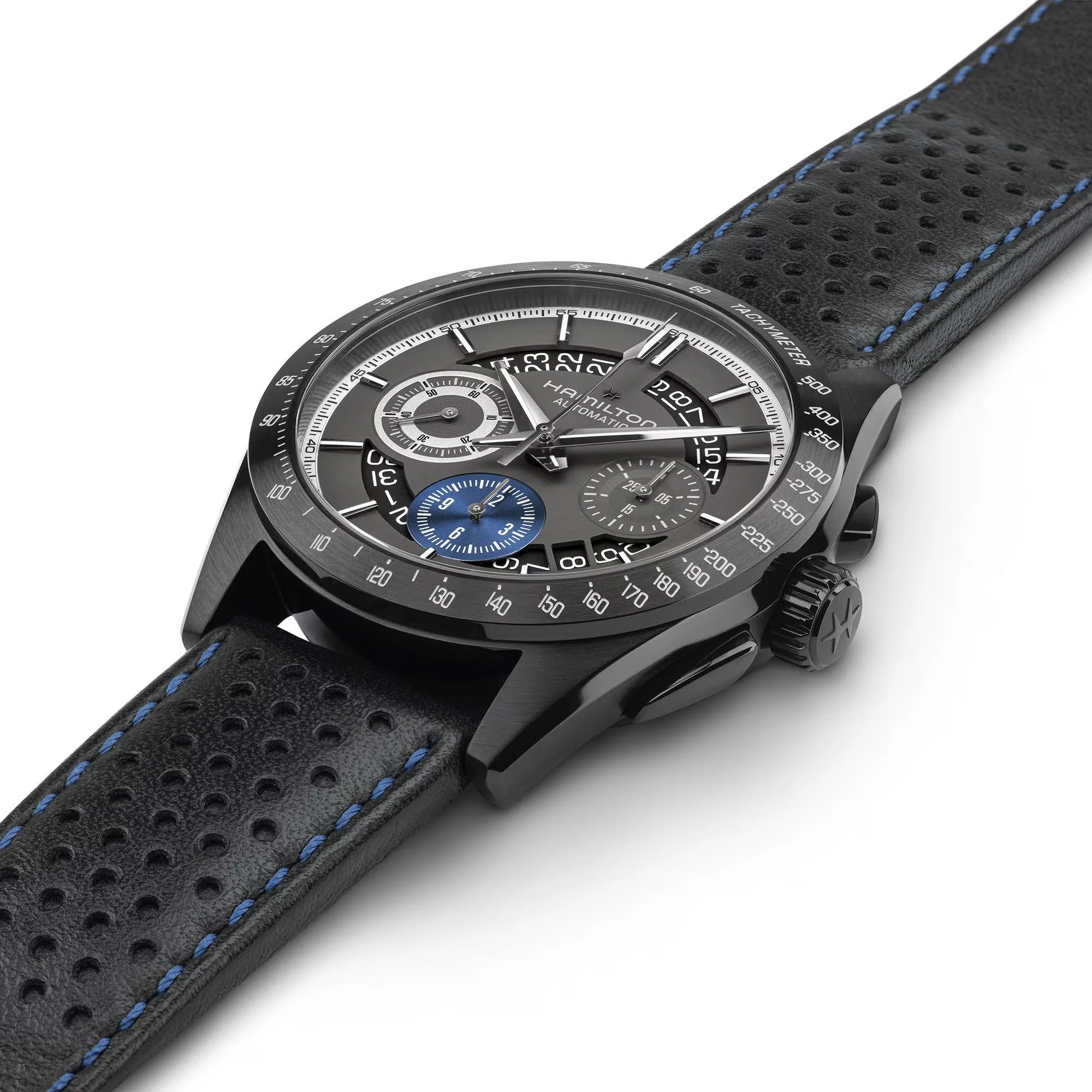 Hamilton Jazzmaster Performer Autochrono Anthracite Dial Leather Strap Men's Watch H36646780 - Image 2