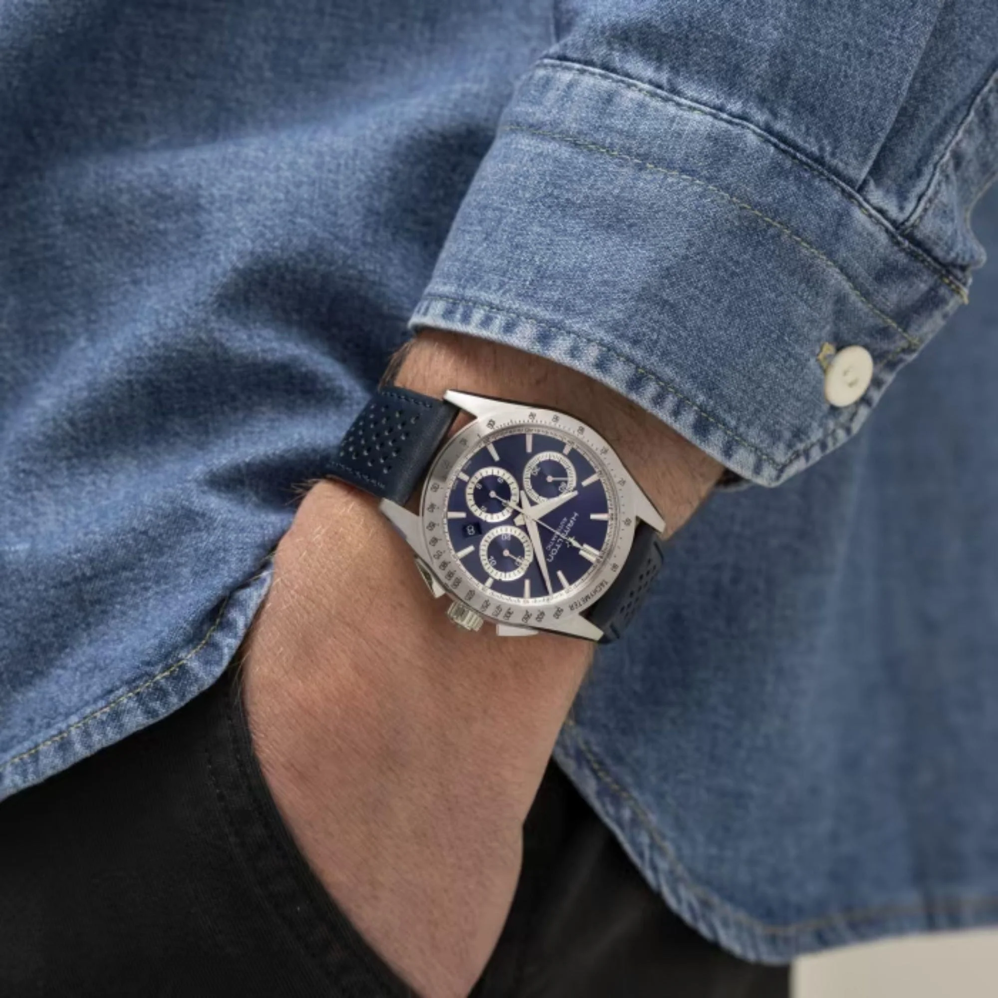 Hamilton Jazzmaster Performer Automatic Chronograph Blue Dial Men's Watch H36616640 - Image 9