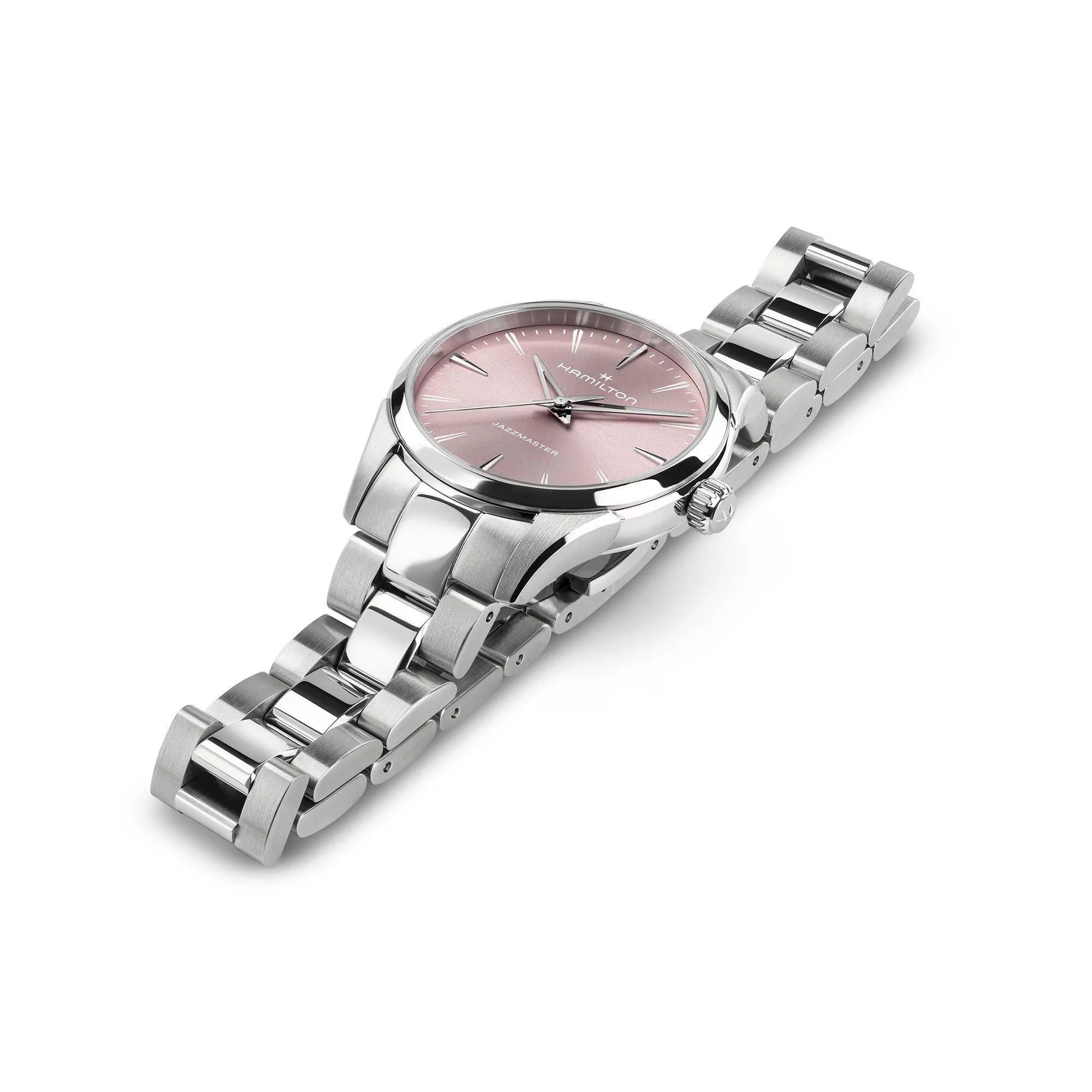 Hamilton Jazzmaster Quartz Pink Dial Steel Strap Unisex Watch H32301171 - Image 3