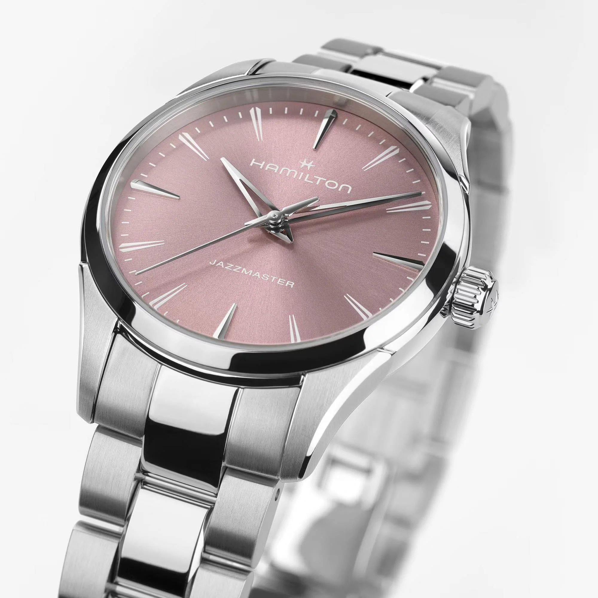 Hamilton Jazzmaster Quartz Pink Dial Steel Strap Unisex Watch H32301171 - Image 5