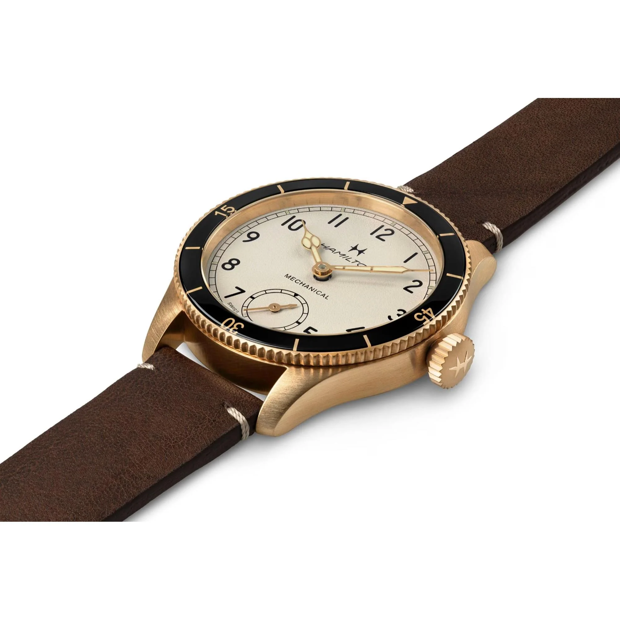 Hamilton Khaki Aviation Pilot Pioneer Mechanical White Dial Leather Strap Men's Watch H76709510 - Image 6