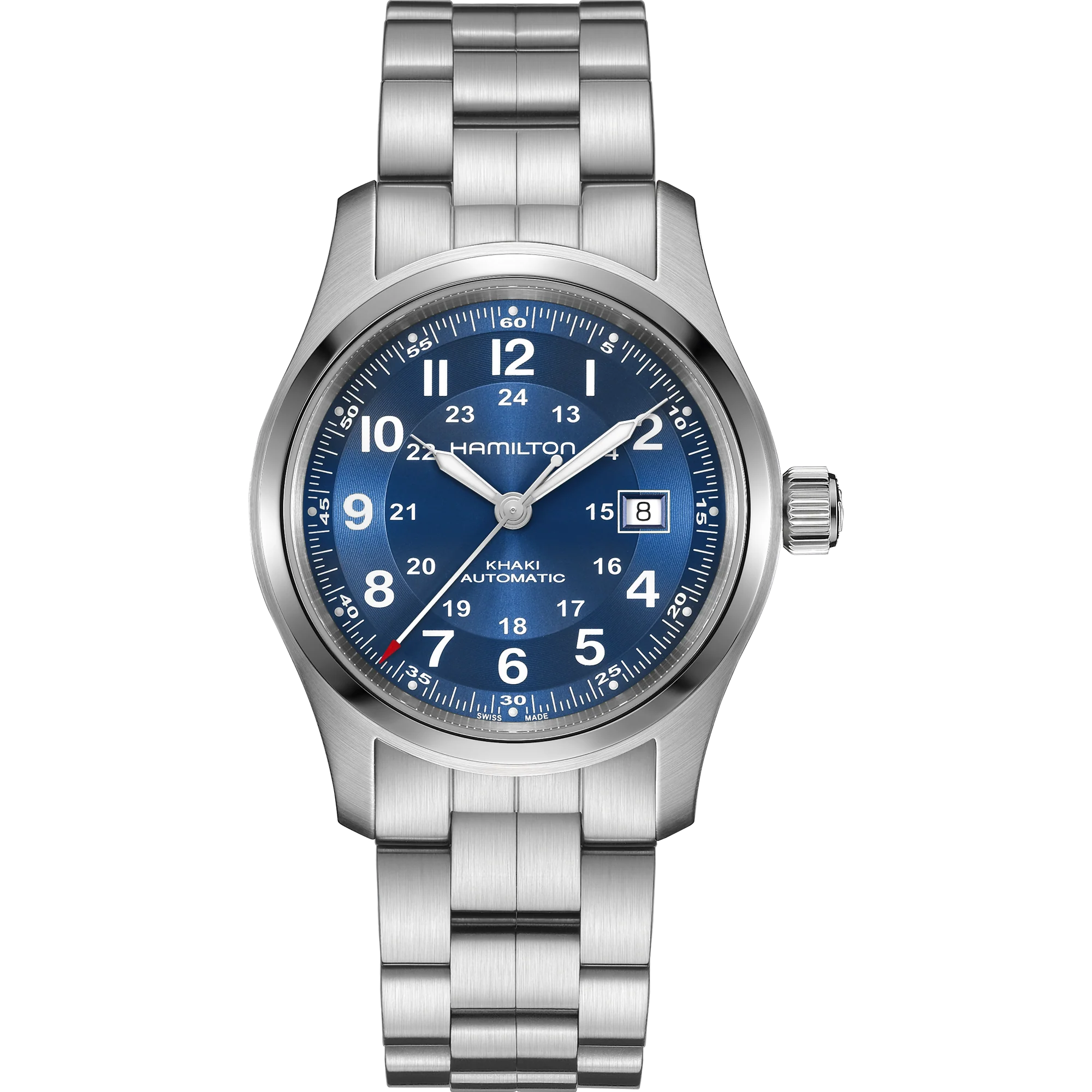 Hamilton Khaki Field Auto Blue Dial Steel Strap Men's Watch H70605140