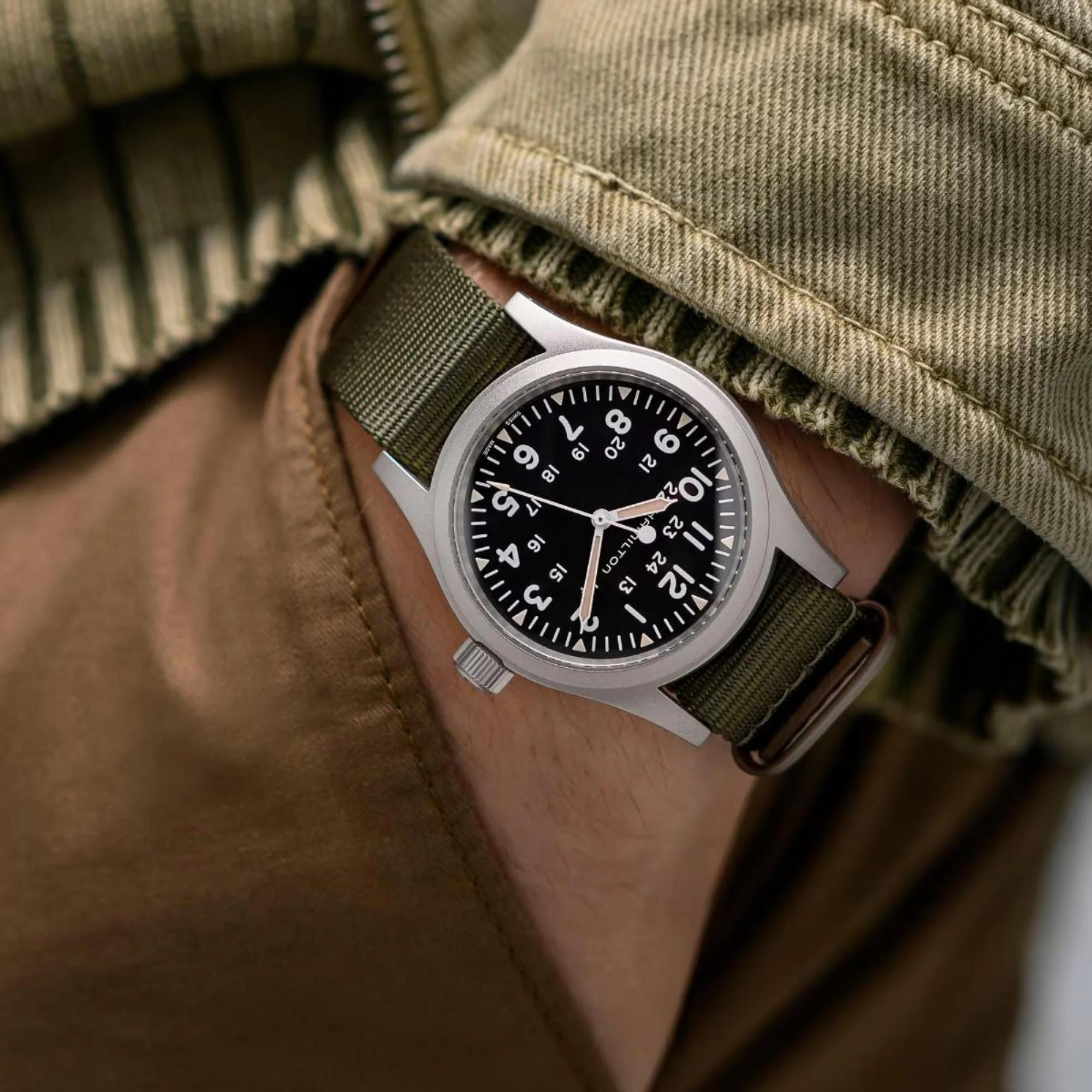 Hamilton Khaki Field Green NATO Textile Standard Watch Strap H600694102 - Image 2