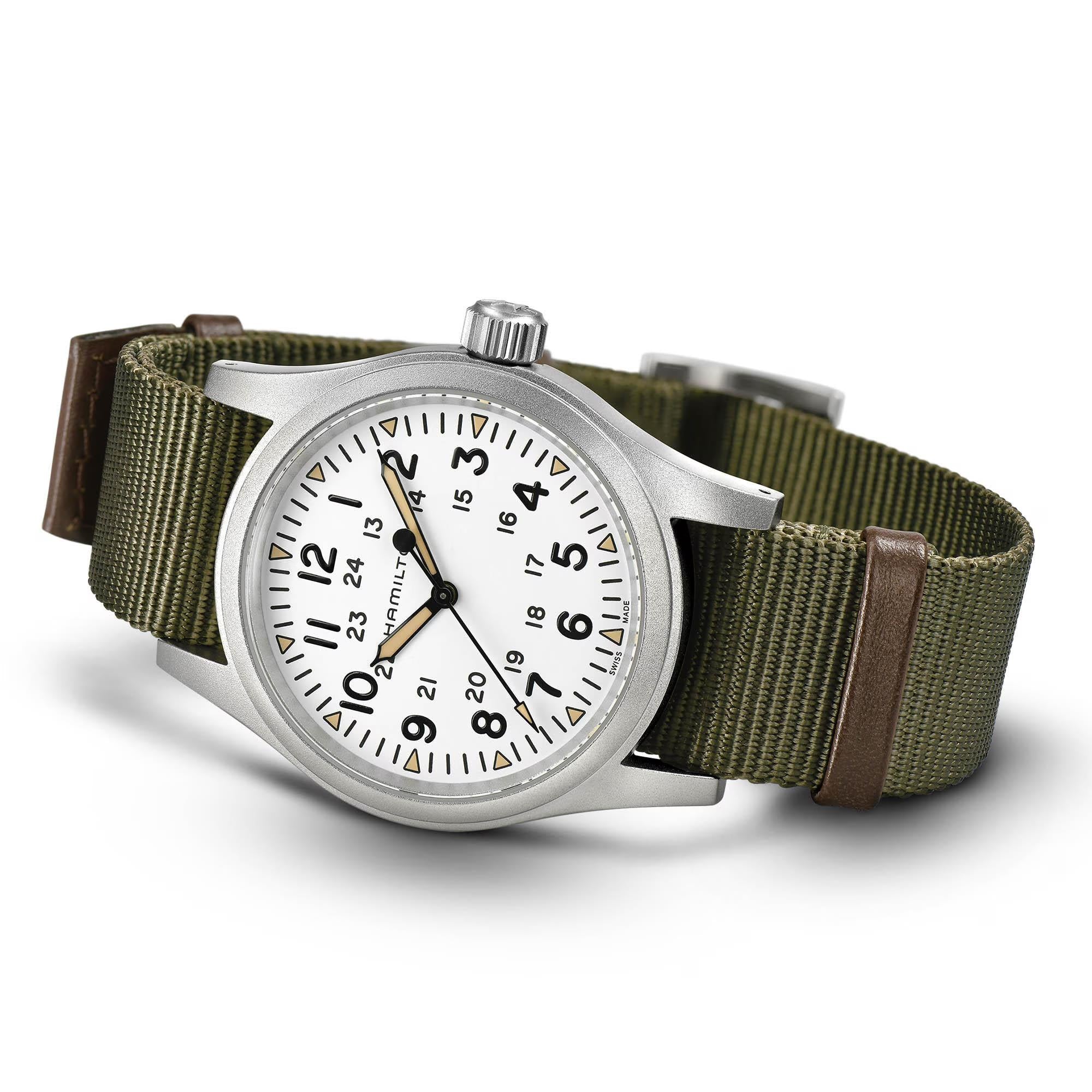 Hamilton Khaki Field Mechanical White Dial NATO Strap Men's Watch H69439411 - Image 3