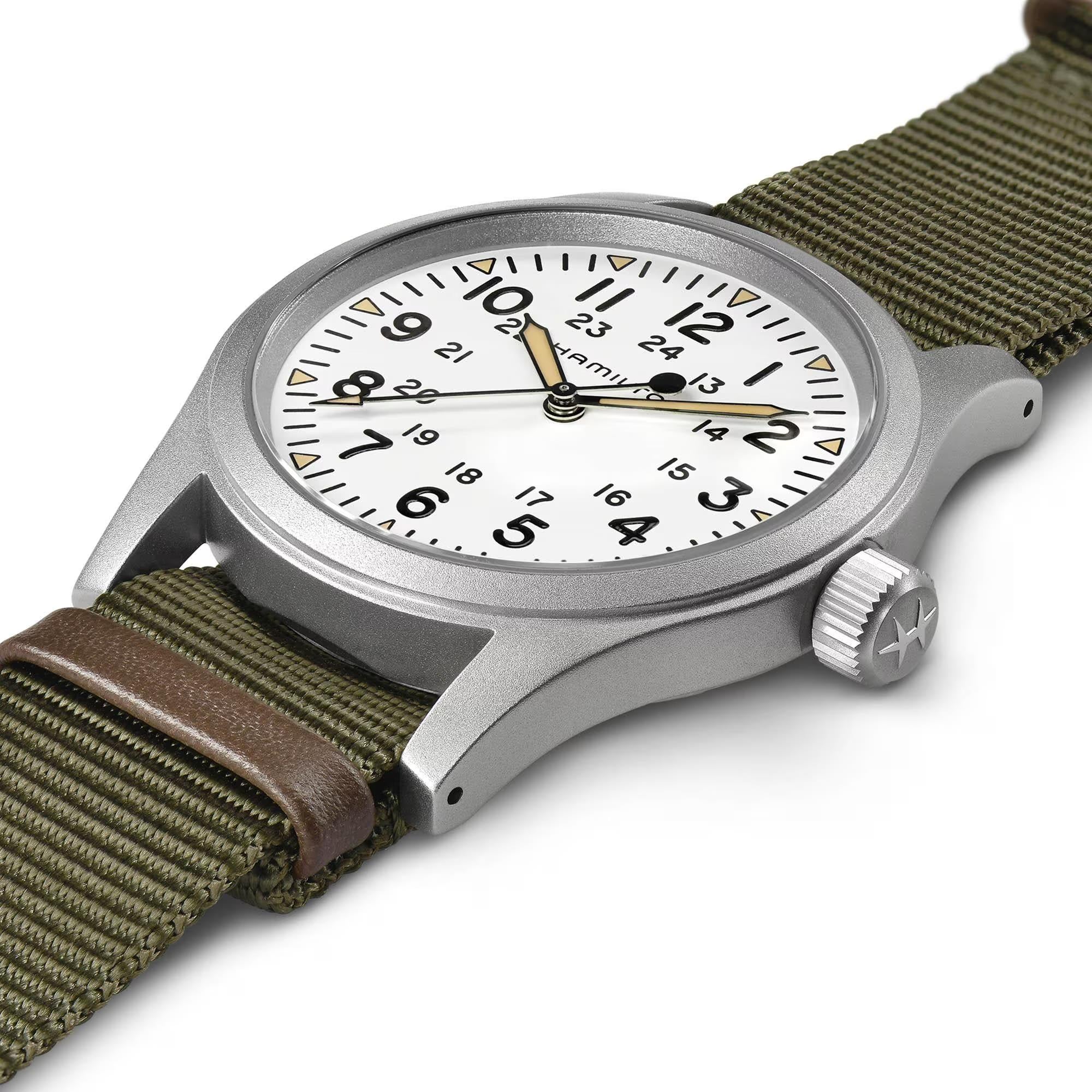Hamilton Khaki Field Mechanical White Dial NATO Strap Men's Watch H69439411 - Image 4