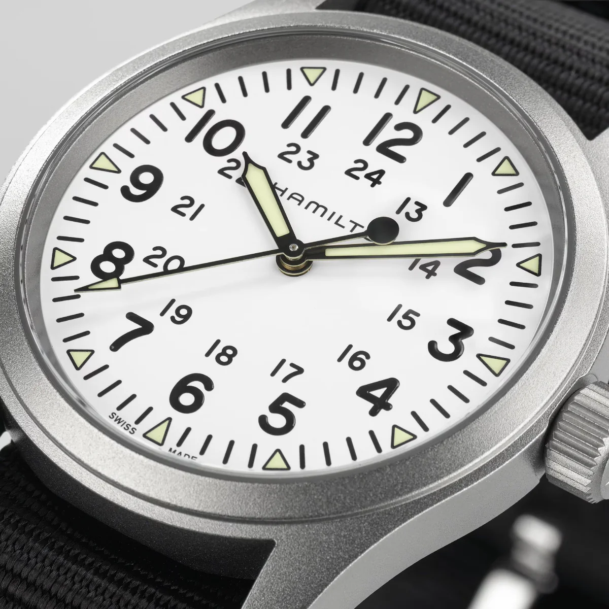 Hamilton Khaki Field Mechanical White Dial NATO Strap Unisex Watch H69439910 - Image 3