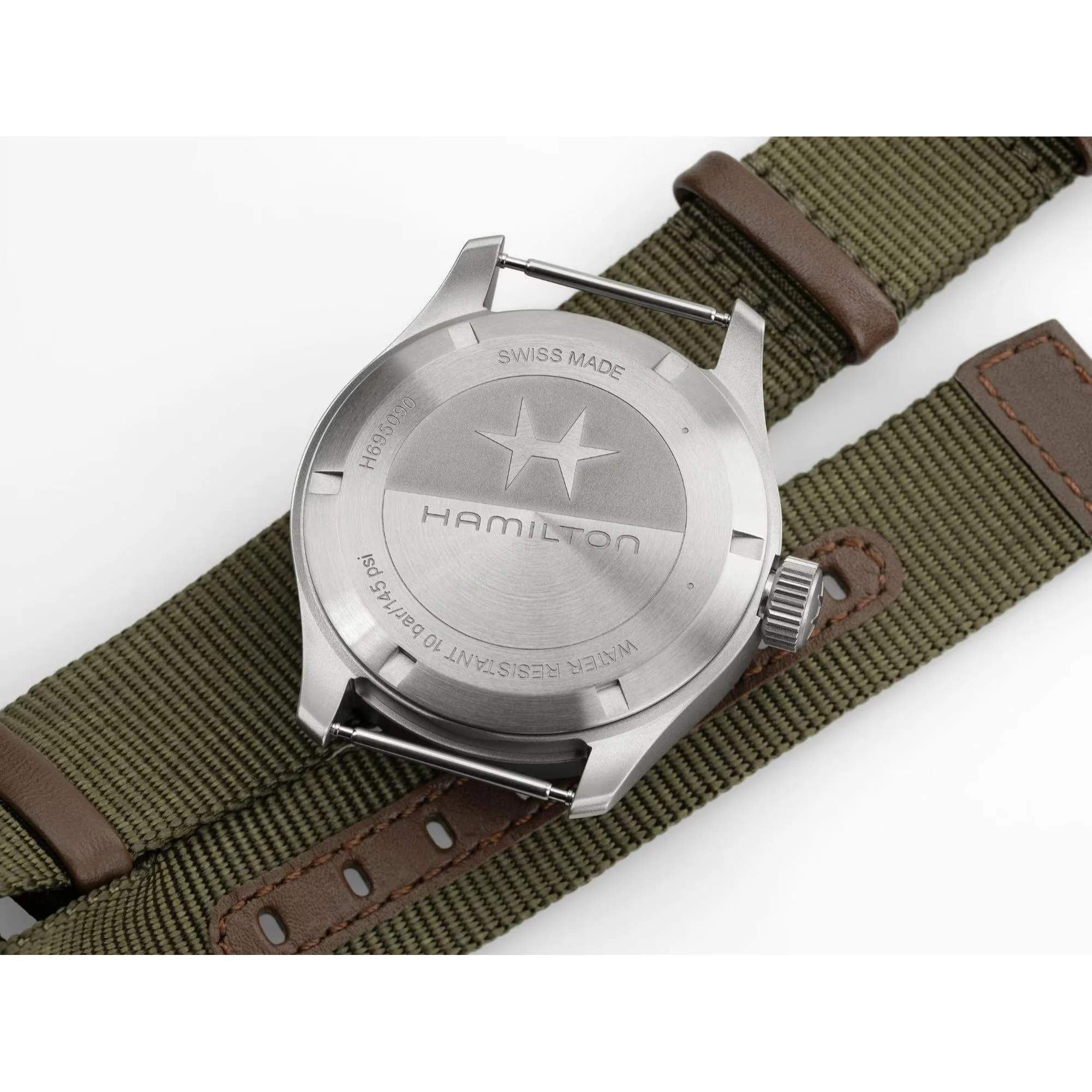 Hamilton Khaki Field Mechanical Power Reserve White Dial NATO Strap Men's Watch H69509910 - Image 6