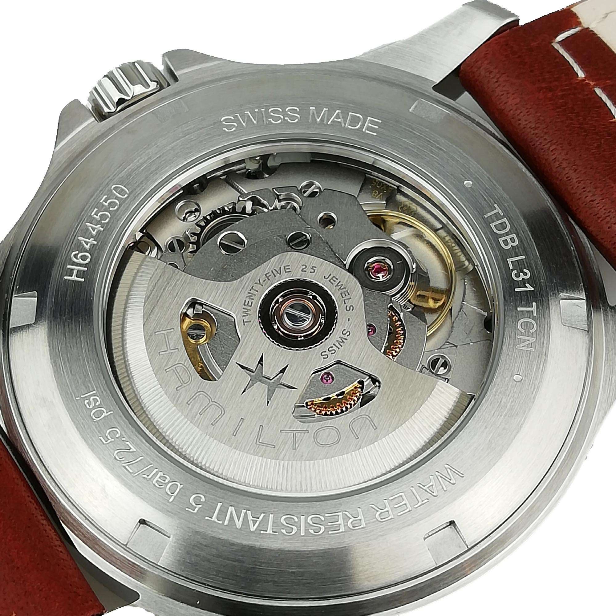 Hamilton Khaki Field Pioneer King Beige Dial Leather Strap Automatic Men's Watch H64455523 - Image 11
