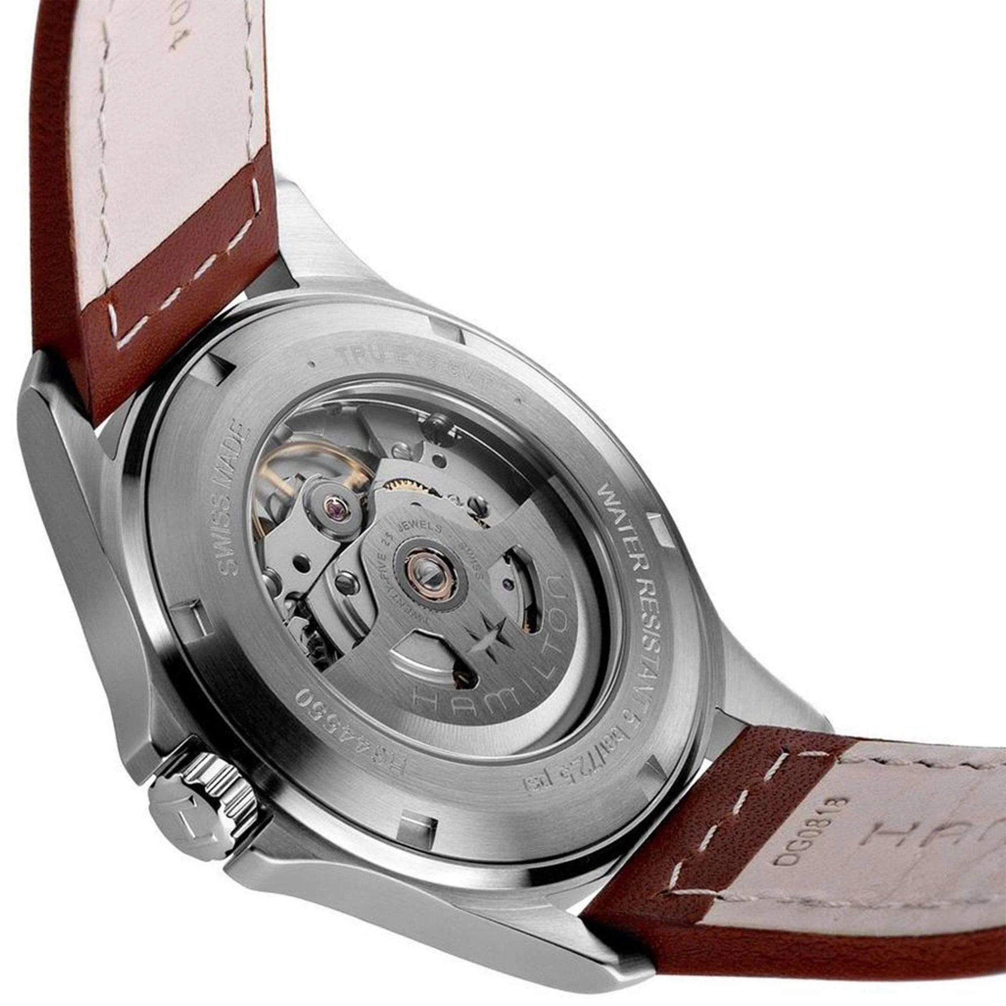 Hamilton Khaki Field Pioneer King Beige Dial Leather Strap Automatic Men's Watch H64455523 - Image 12
