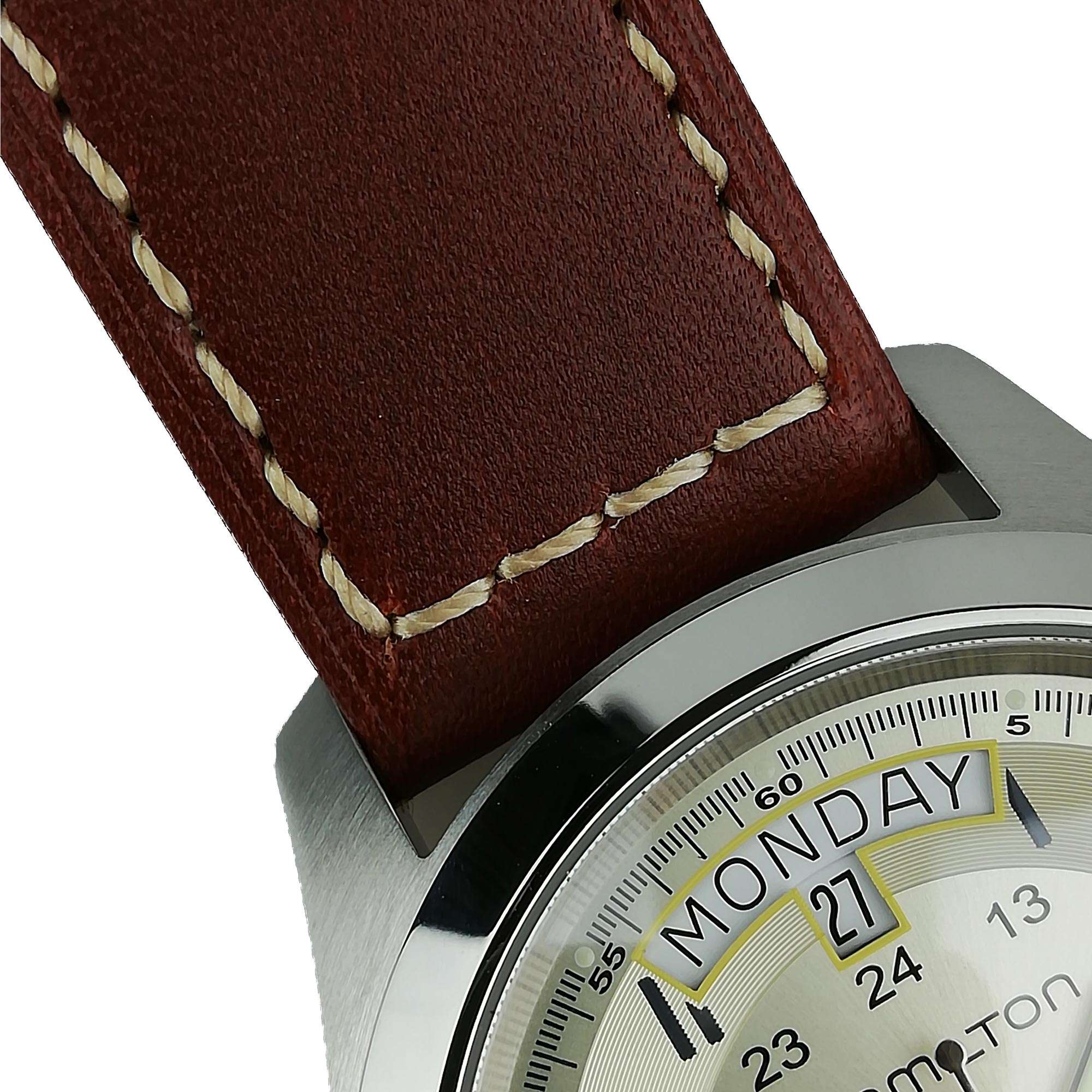 Hamilton Khaki Field Pioneer King Beige Dial Leather Strap Automatic Men's Watch H64455523 - Image 5