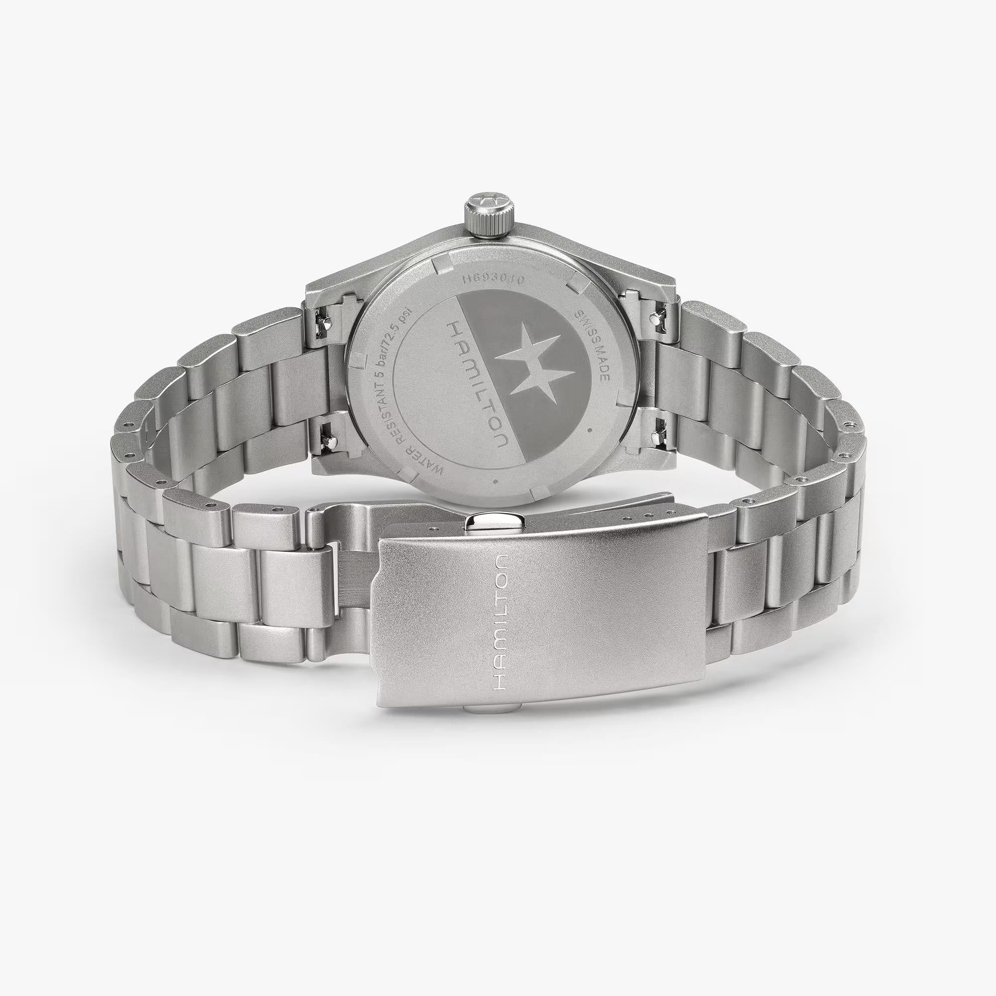 Hamilton Khaki Field Quartz Black Dial Steel Strap Women's Watch H69301130 - Image 4