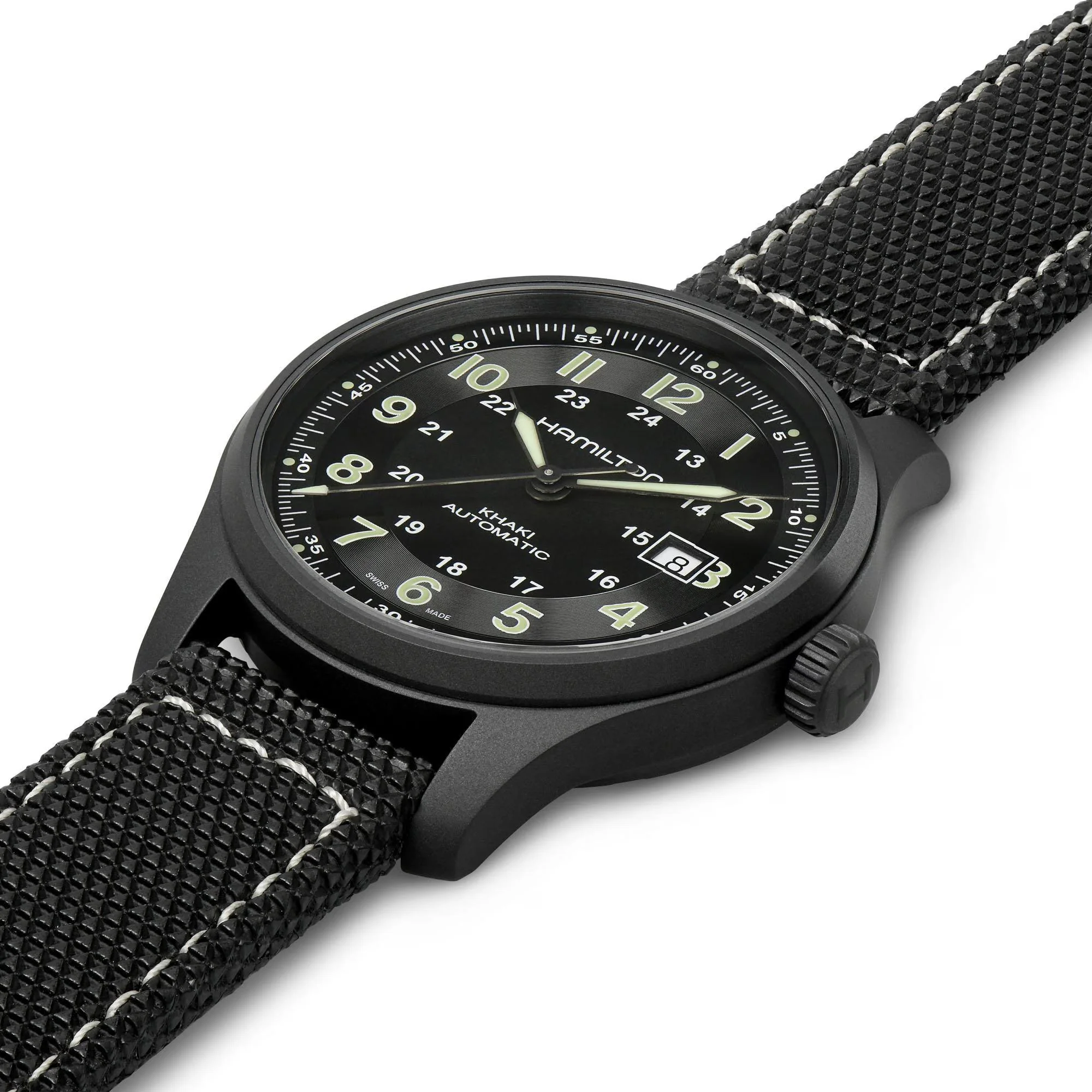 Hamilton Khaki Field Titanium Automatic Black Dial Rubber Strap Men's Watch H70575733 - Image 5