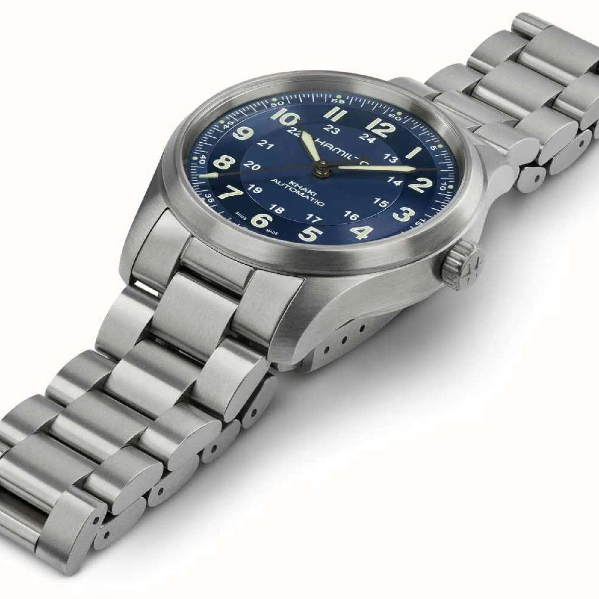 Hamilton Khaki Field Titanium Automatic Blue Dial Titanium Strap Unisex Watch H70205140 - Image 4