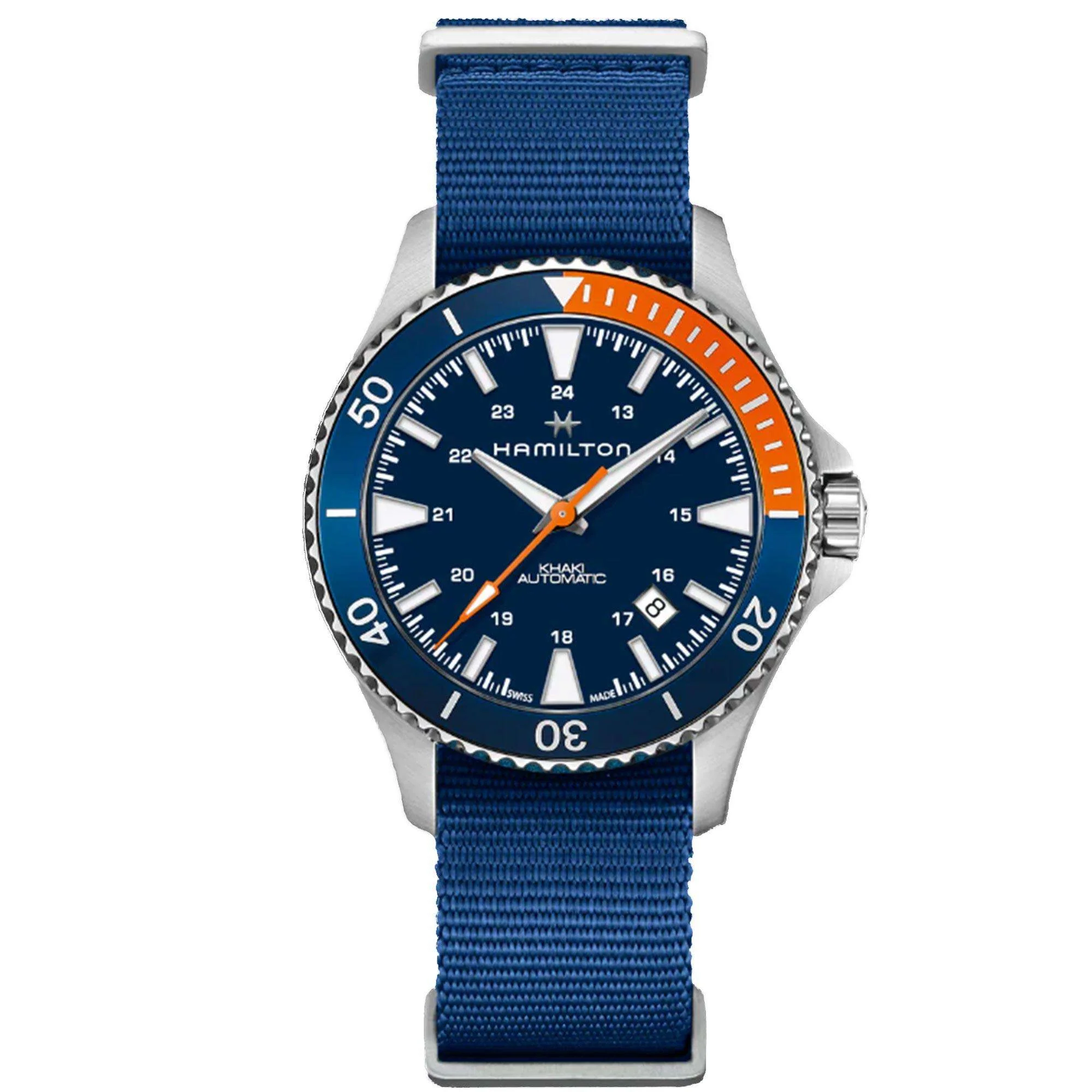 Hamilton Khaki Navy Scuba Automatic Blue Dial Blue NATO Strap Men's Watch H82365941 - Image 21