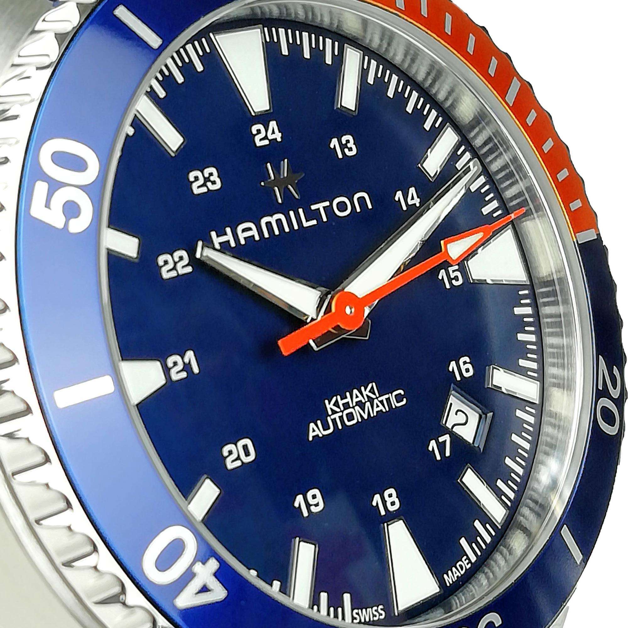 Hamilton Khaki Navy Scuba Automatic Blue Dial Blue NATO Strap Men's Watch H82365941 - Image 4