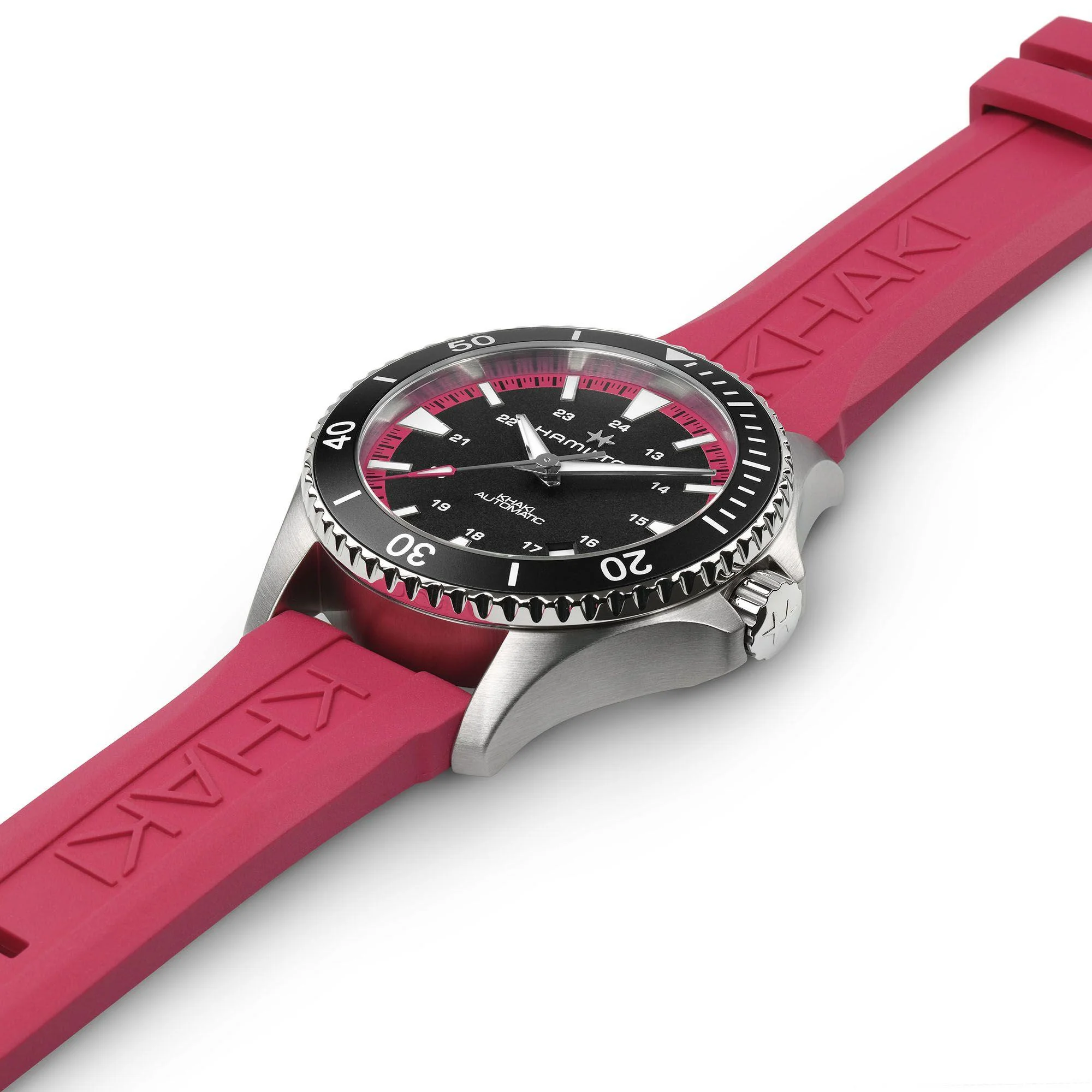 Hamilton Khaki Navy Scuba Automatic Black Dial Rubber Strap Women's Watch H82395330 - Image 5