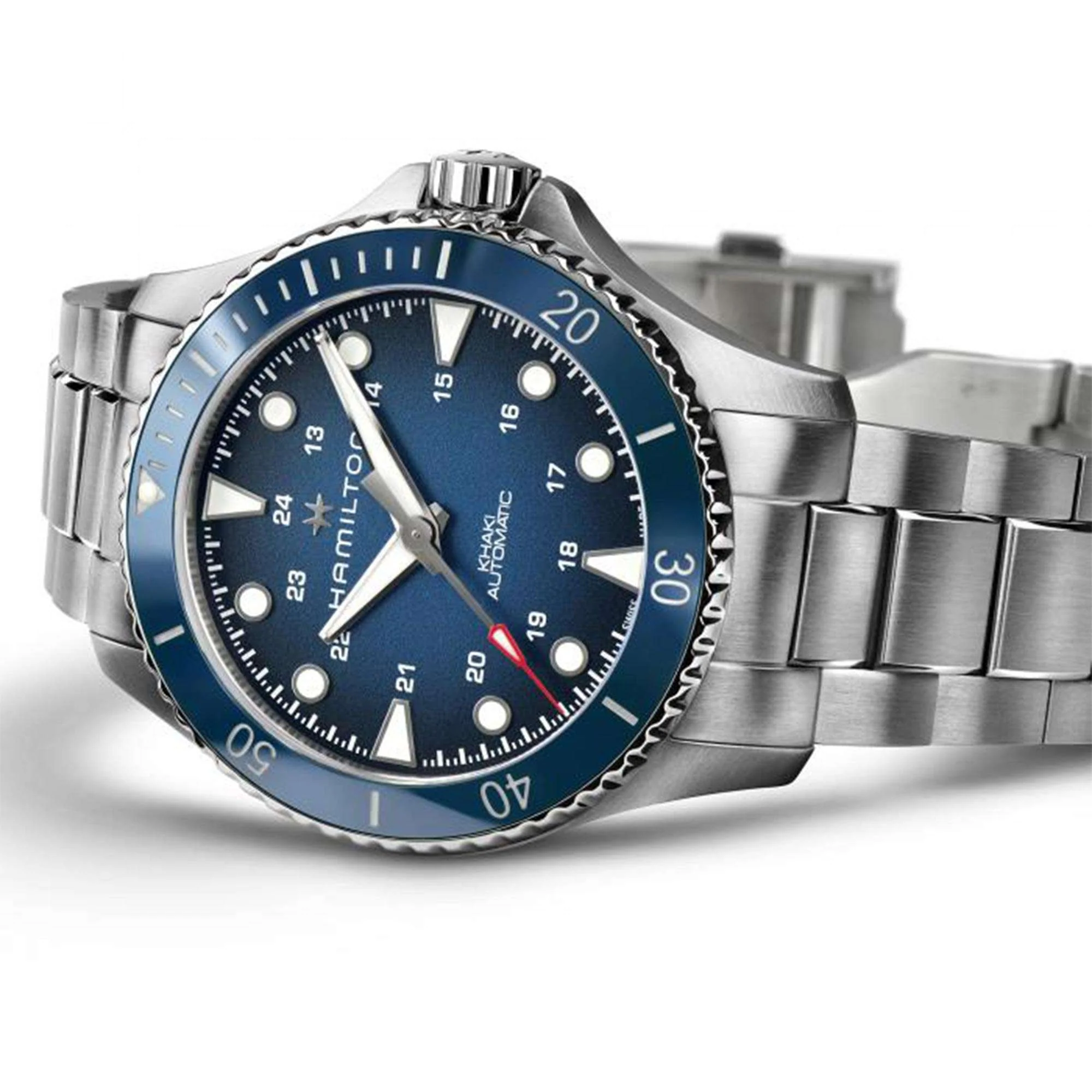 Hamilton Khaki Navy Scuba Automatic Blue Dial Steel Strap Men's Watch H82505140 - Image 3