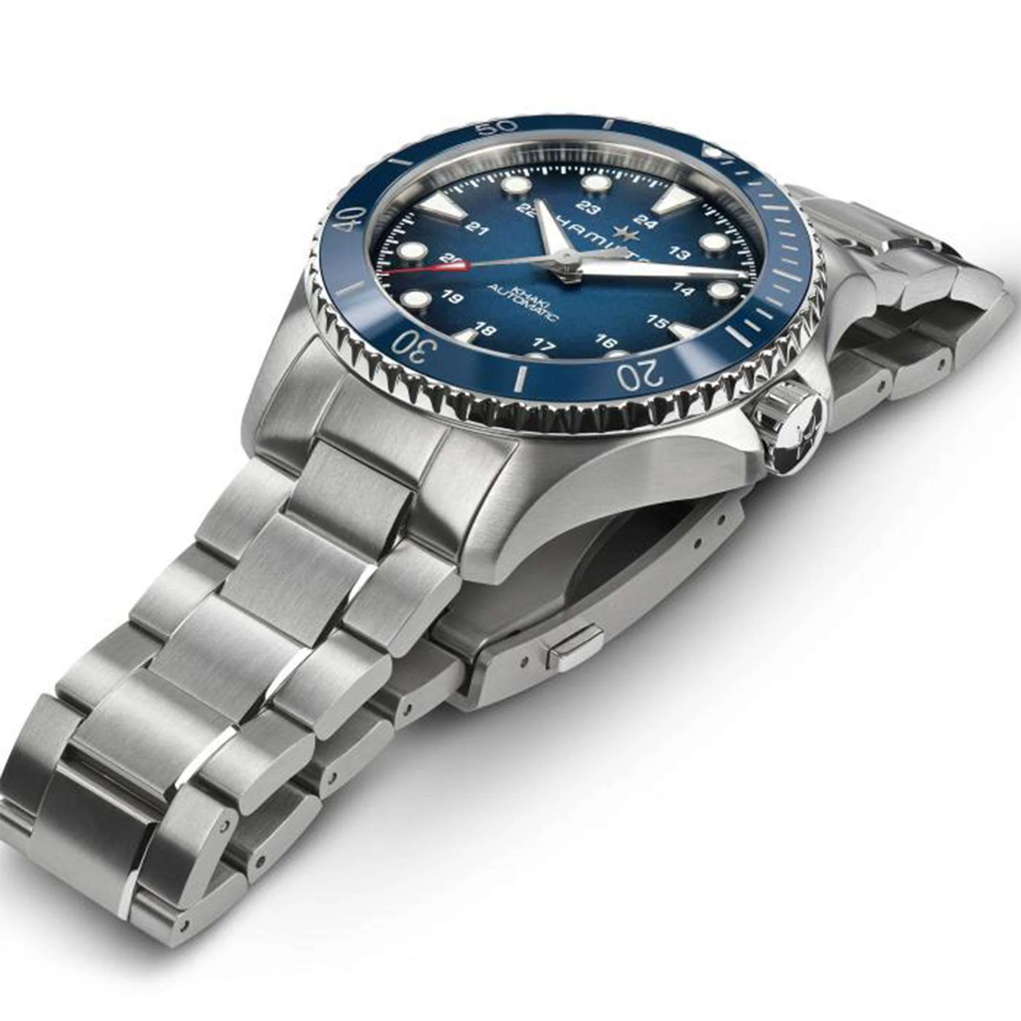 Hamilton Khaki Navy Scuba Automatic Blue Dial Steel Strap Men's Watch H82505140 - Image 4