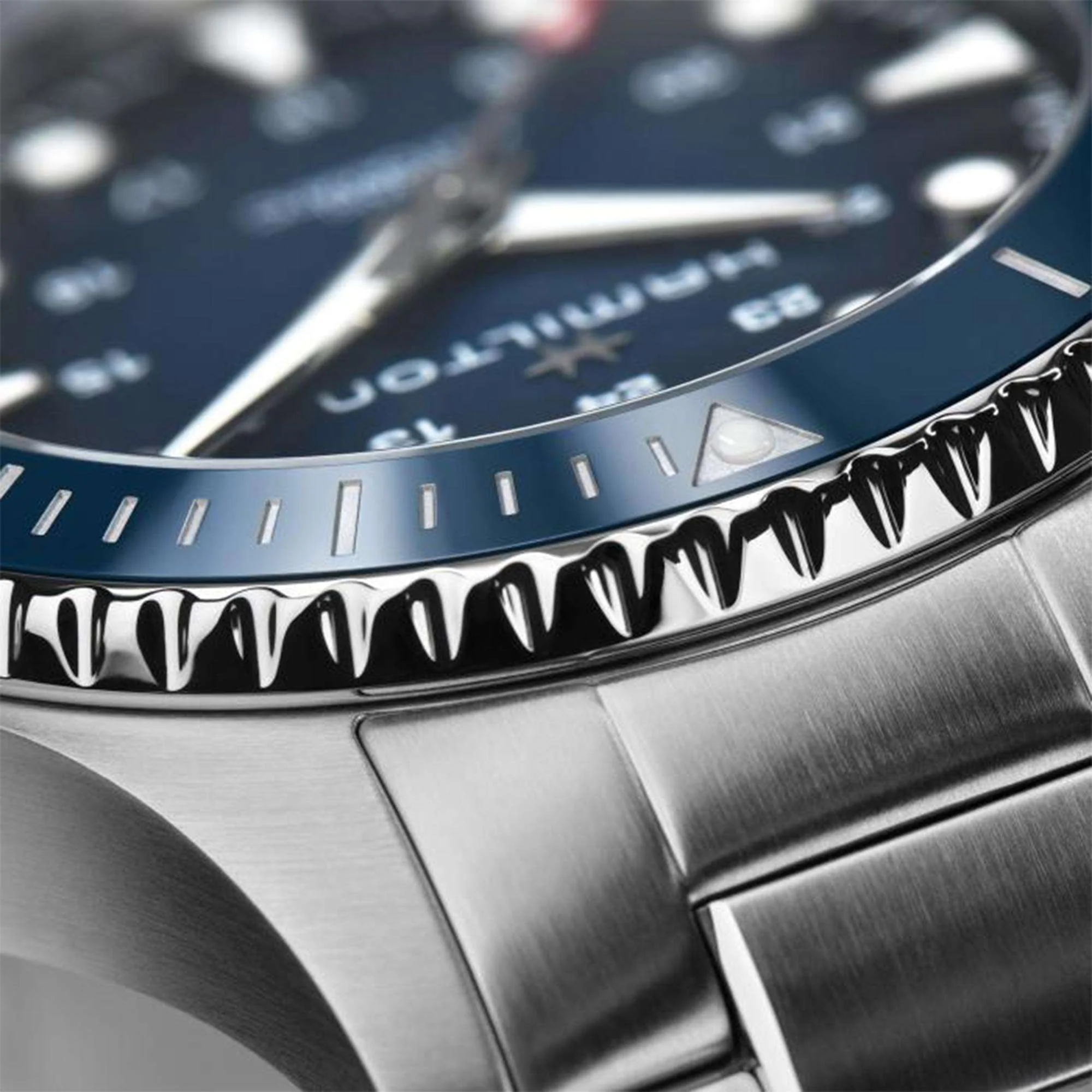 Hamilton Khaki Navy Scuba Automatic Blue Dial Steel Strap Men's Watch H82505140 - Image 6