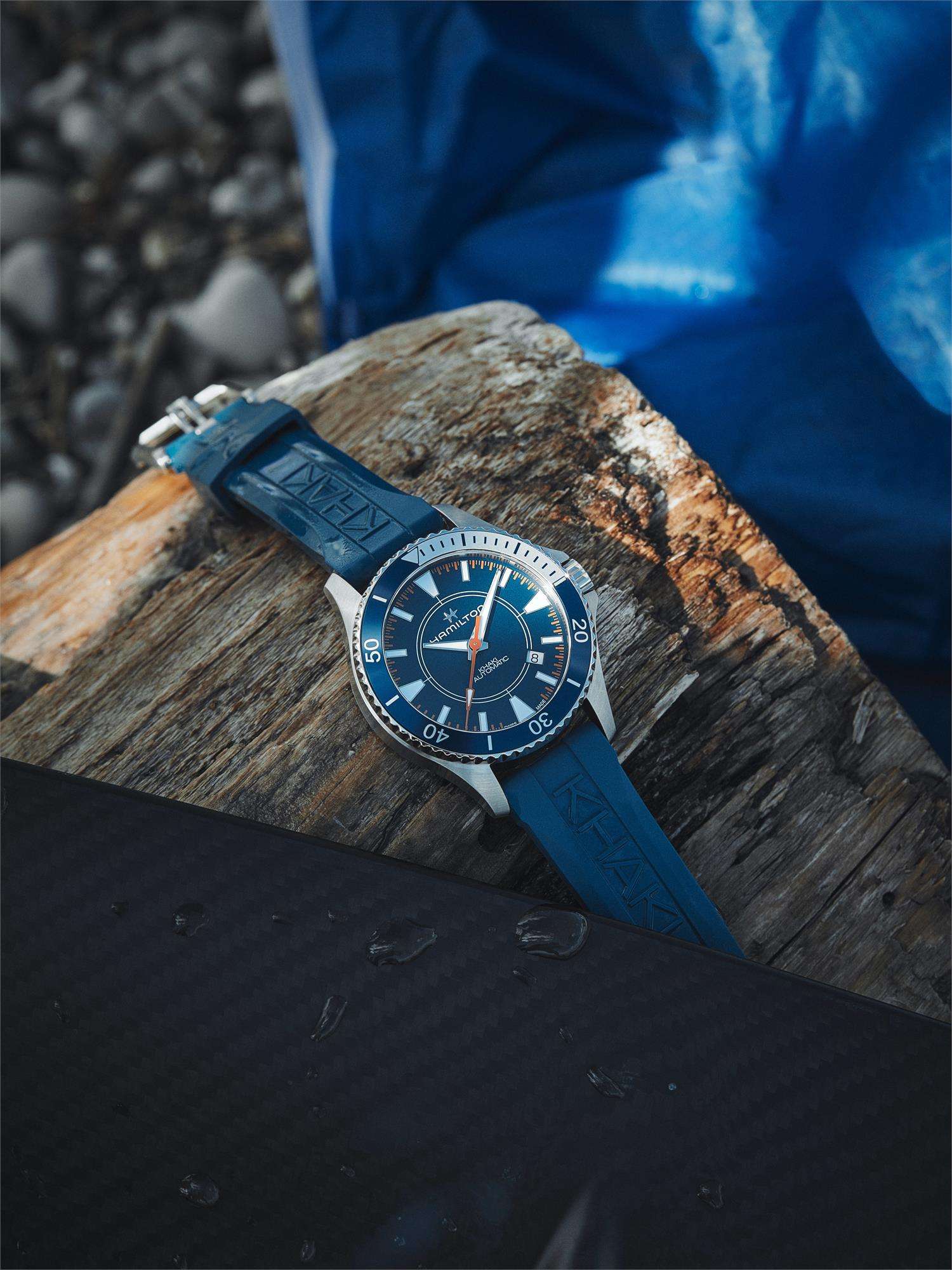 Hamilton Khaki Special Edition Syroco Scuba Automatic Blue Dial Blue Silicone Strap Men's Watch H82385340 - Image 6