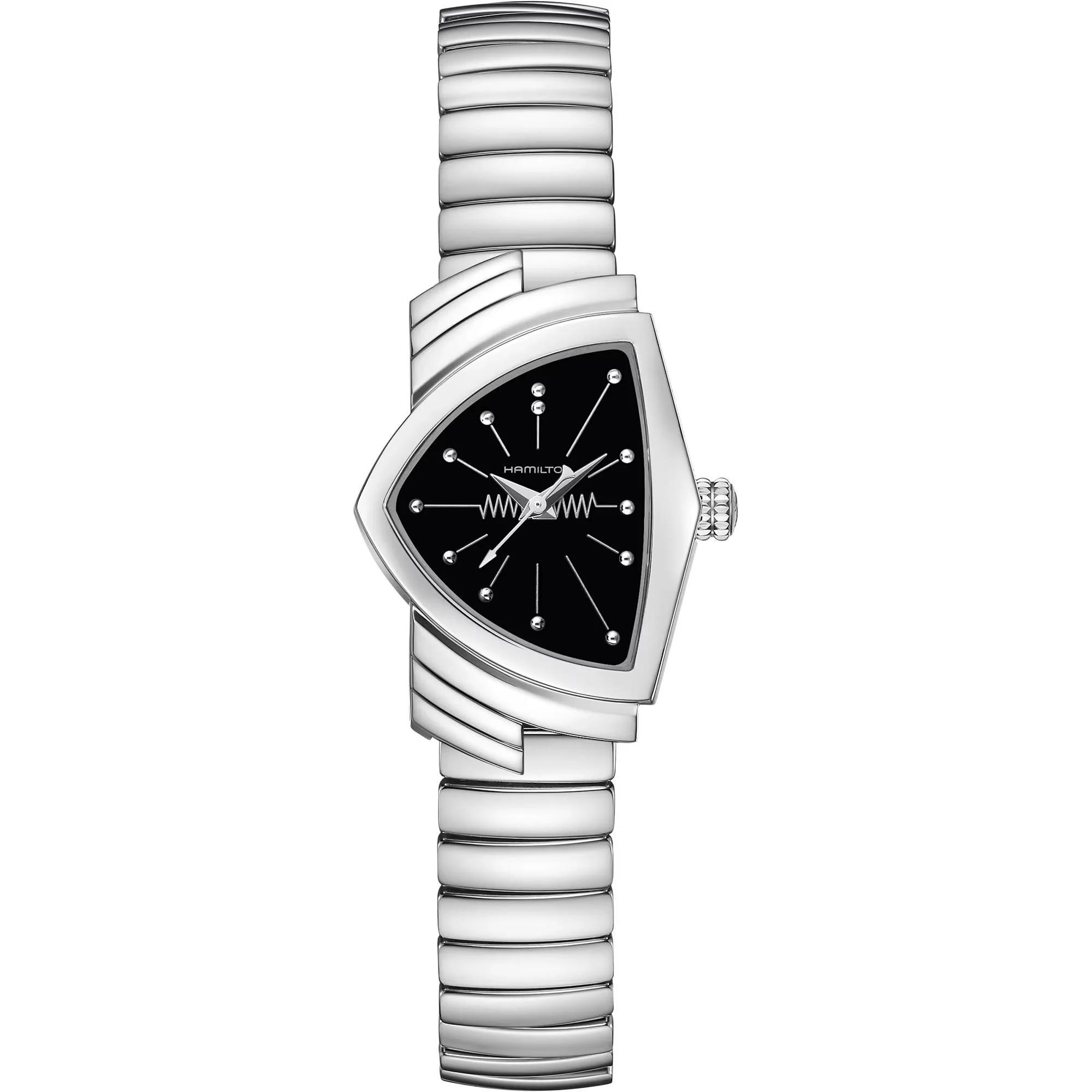 Hamilton Ventura S Quartz Black Dial Stainless Steel Strap Ladies Watch H24211130 - Image 5