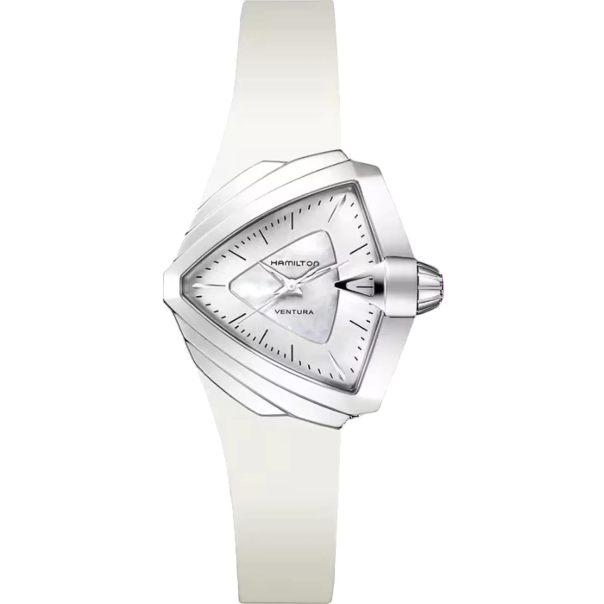 Hamilton Ventura S Quartz Mother of Pearl Dial Rubber Strap Women's Watch H24251391 - Image 6