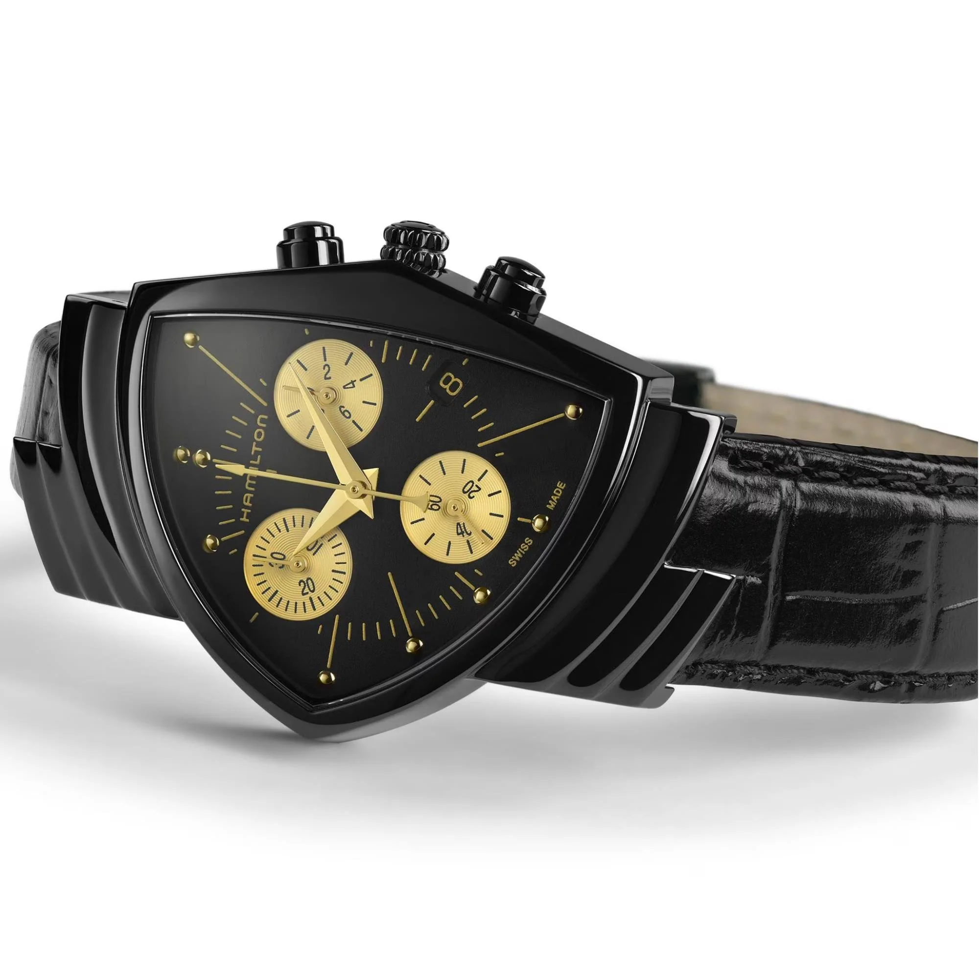 Hamilton Ventura Special Edition Black Gold Quartz Chronograph Black Dial Men's Watch H24402730 - Image 9