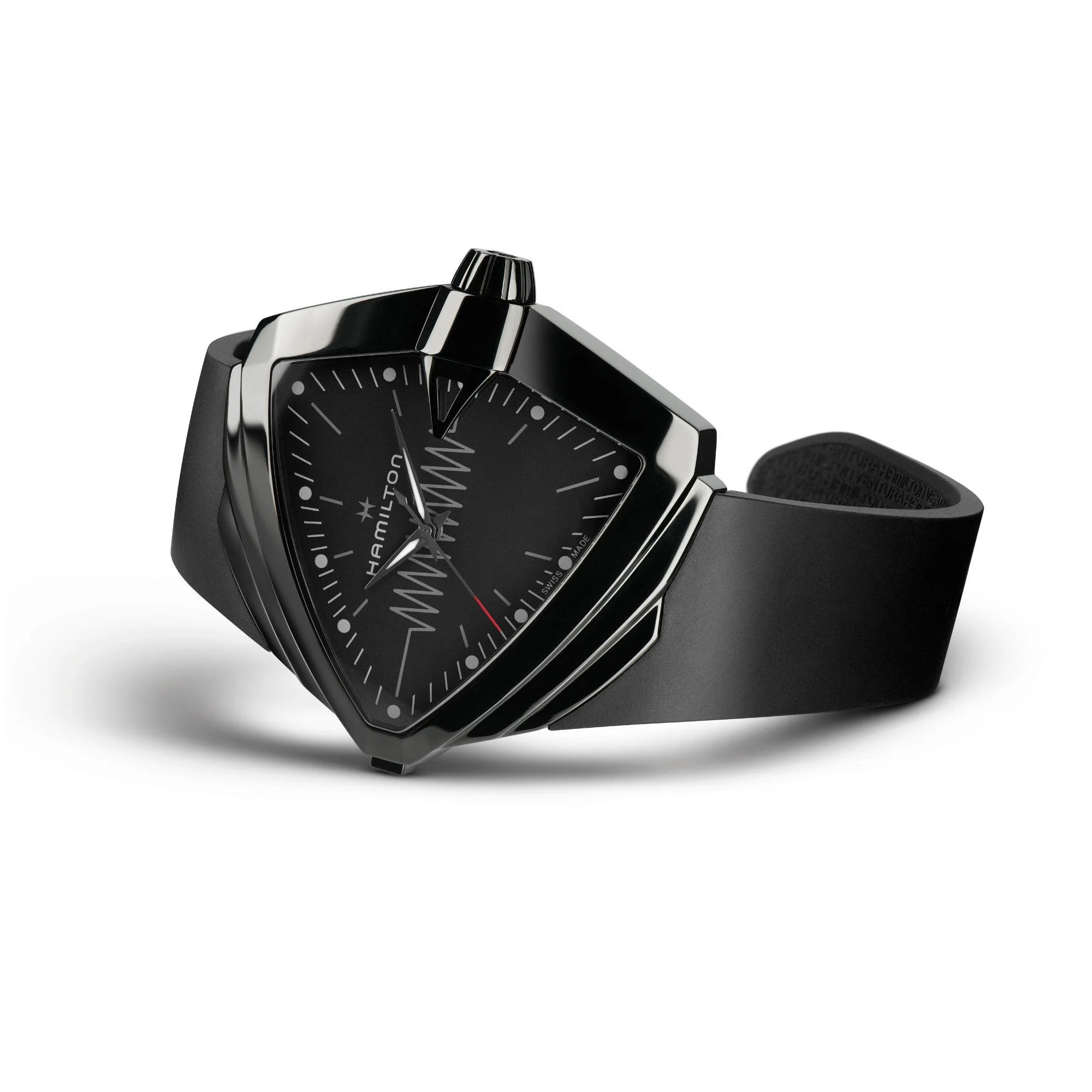 Hamilton Ventura XXL Bright Black Dial Black Silicone Strap Men's Watch H24604330 - Image 10