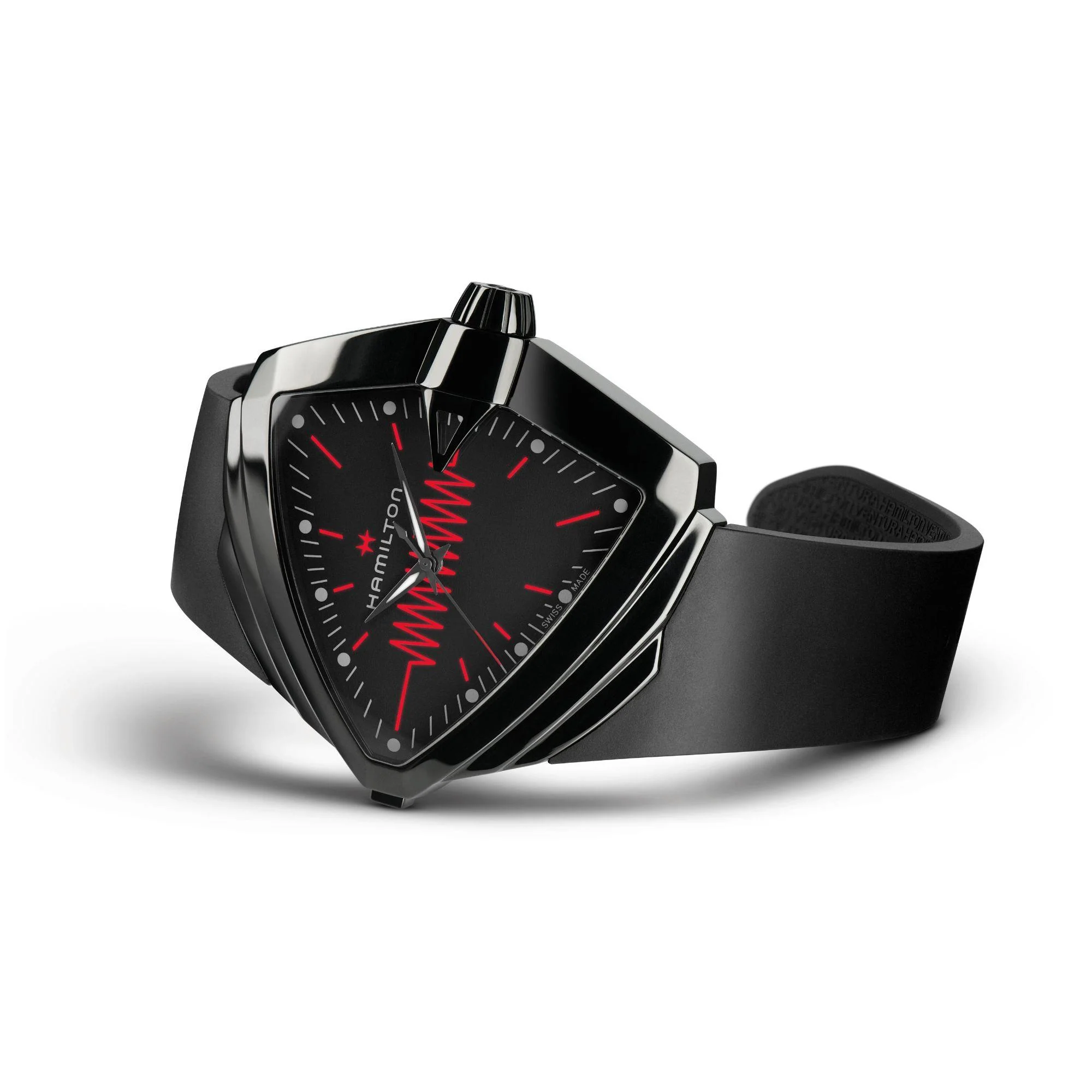 Hamilton Ventura XXL Bright Black Dial Black Silicone Strap Men's Watch H24604330 - Image 9