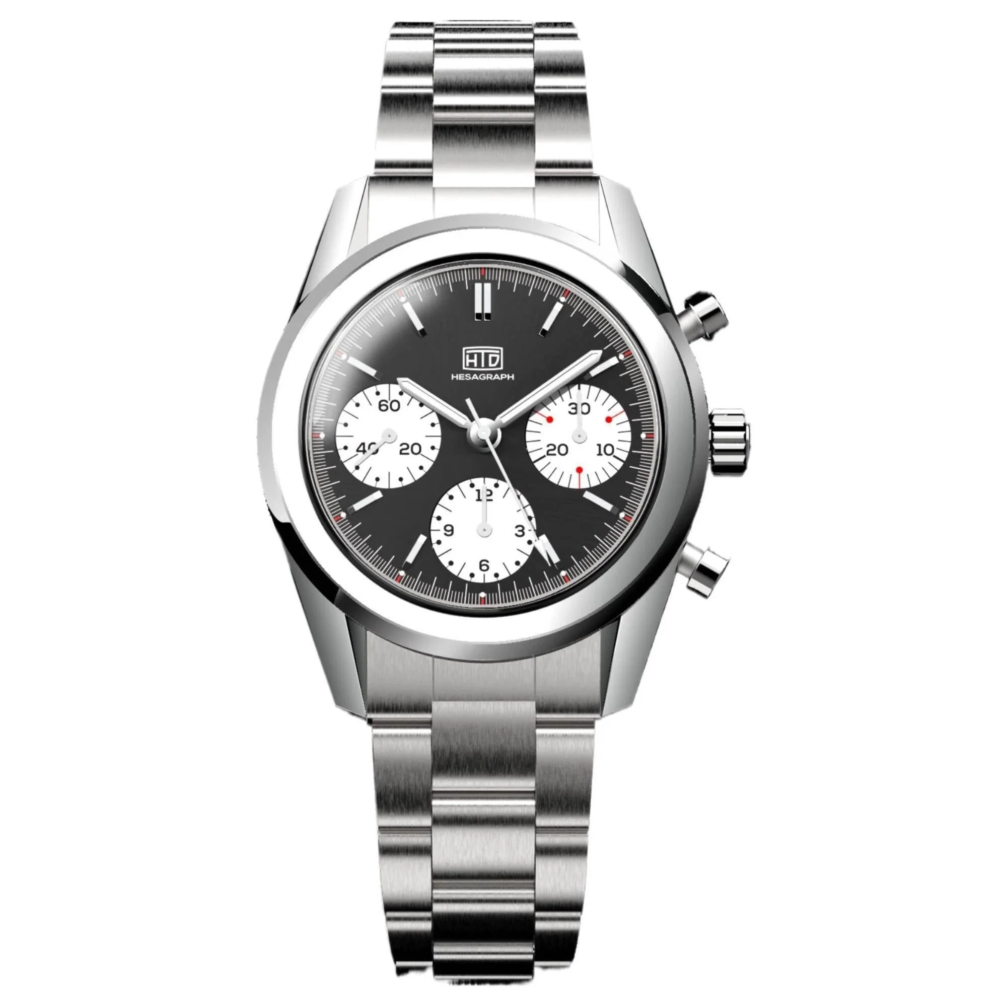 HTD Hesagraph Variante B Chronograph Dark Brown Dial Steel Strap Men's Watch H25F33B - Image 10