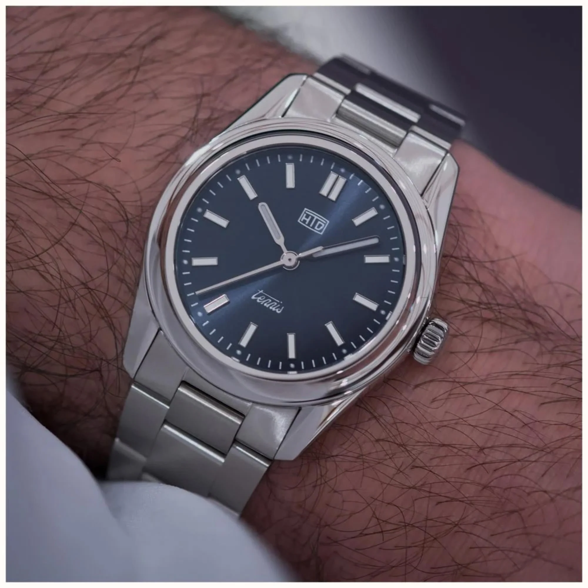 HTD Tennis Chic Automatic Blue Dial Steel Strap Unisex Sports Watch T23S01_C - Image 11