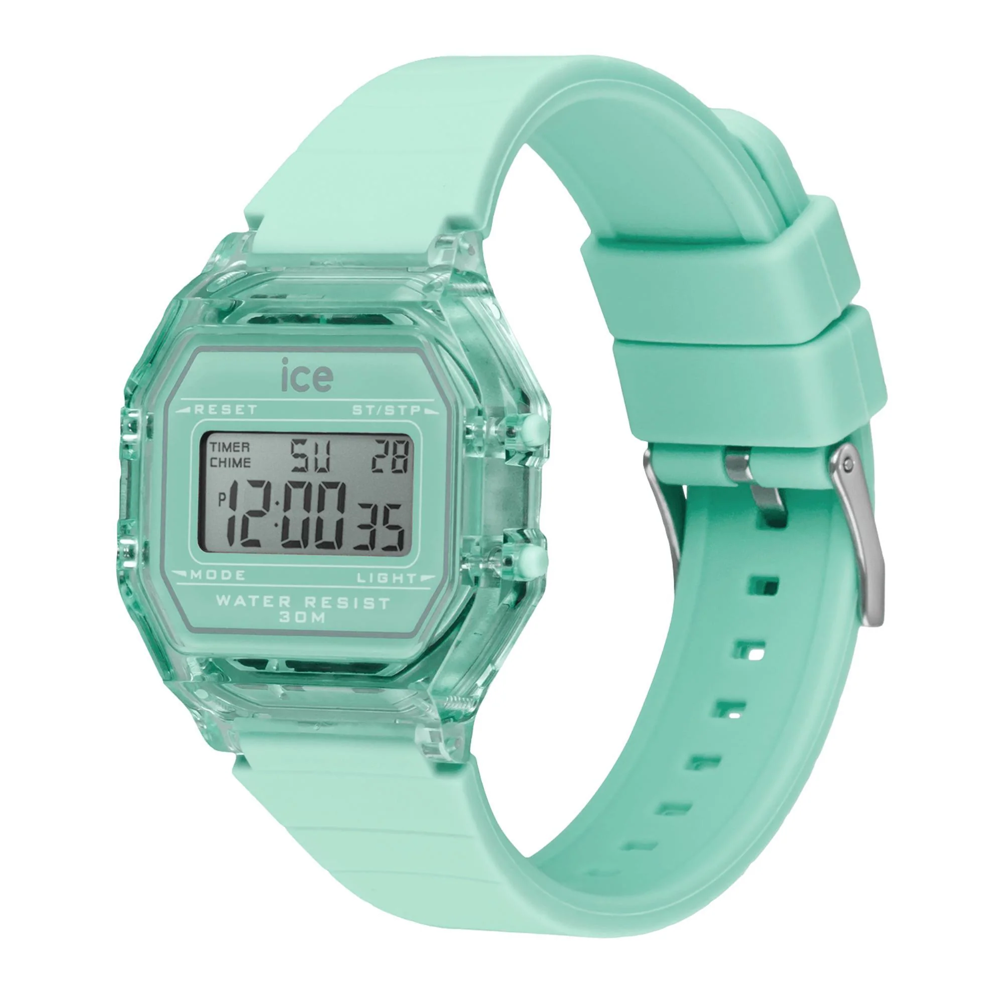 ICE Digit Retro Azure Blue Dial Clear Silicone Strap Digital Men’s Watch 022889 - Image 7