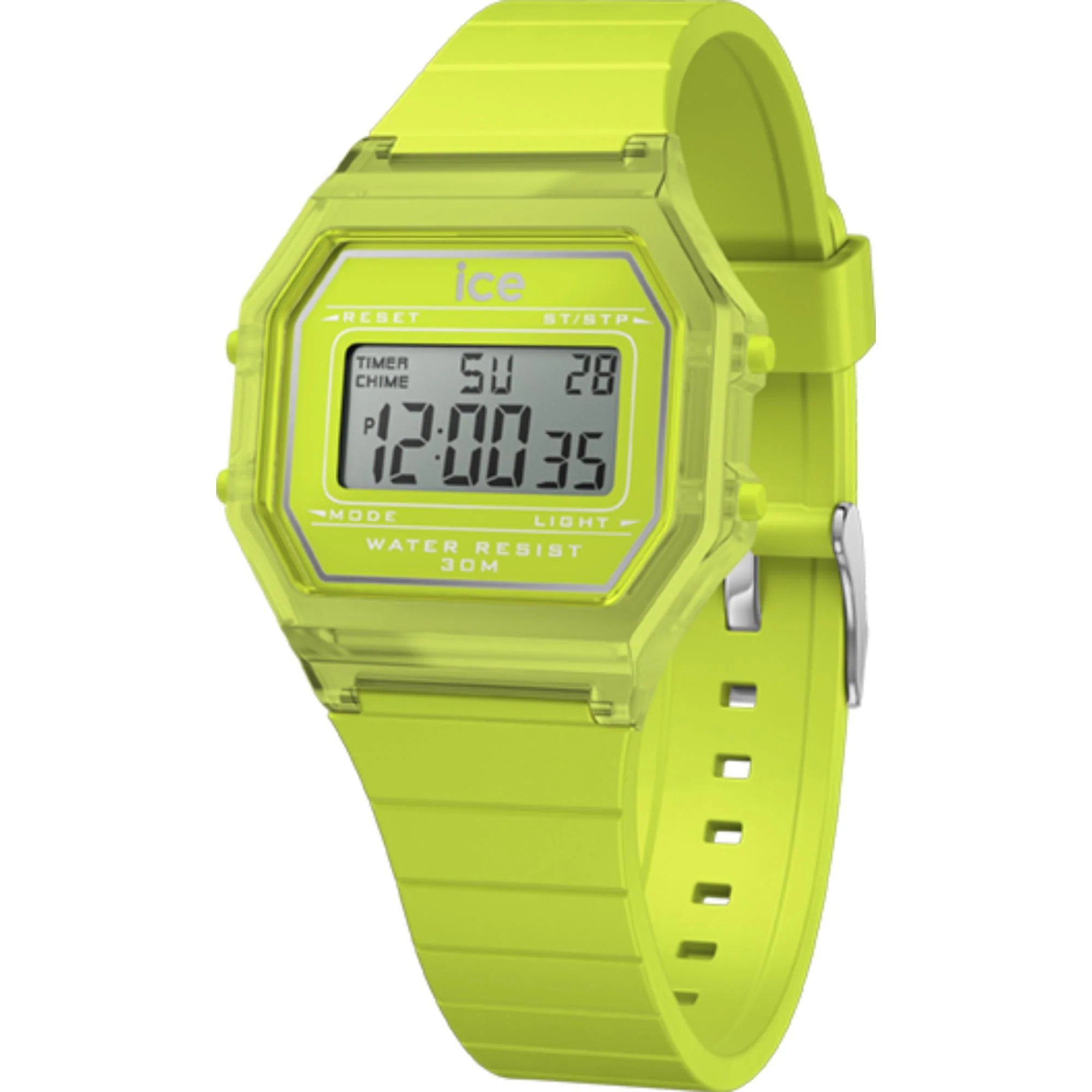 ICE Digit Retro Green Lime Clear Silicone Strap Digital Unisex Watch 022890 - Image 5
