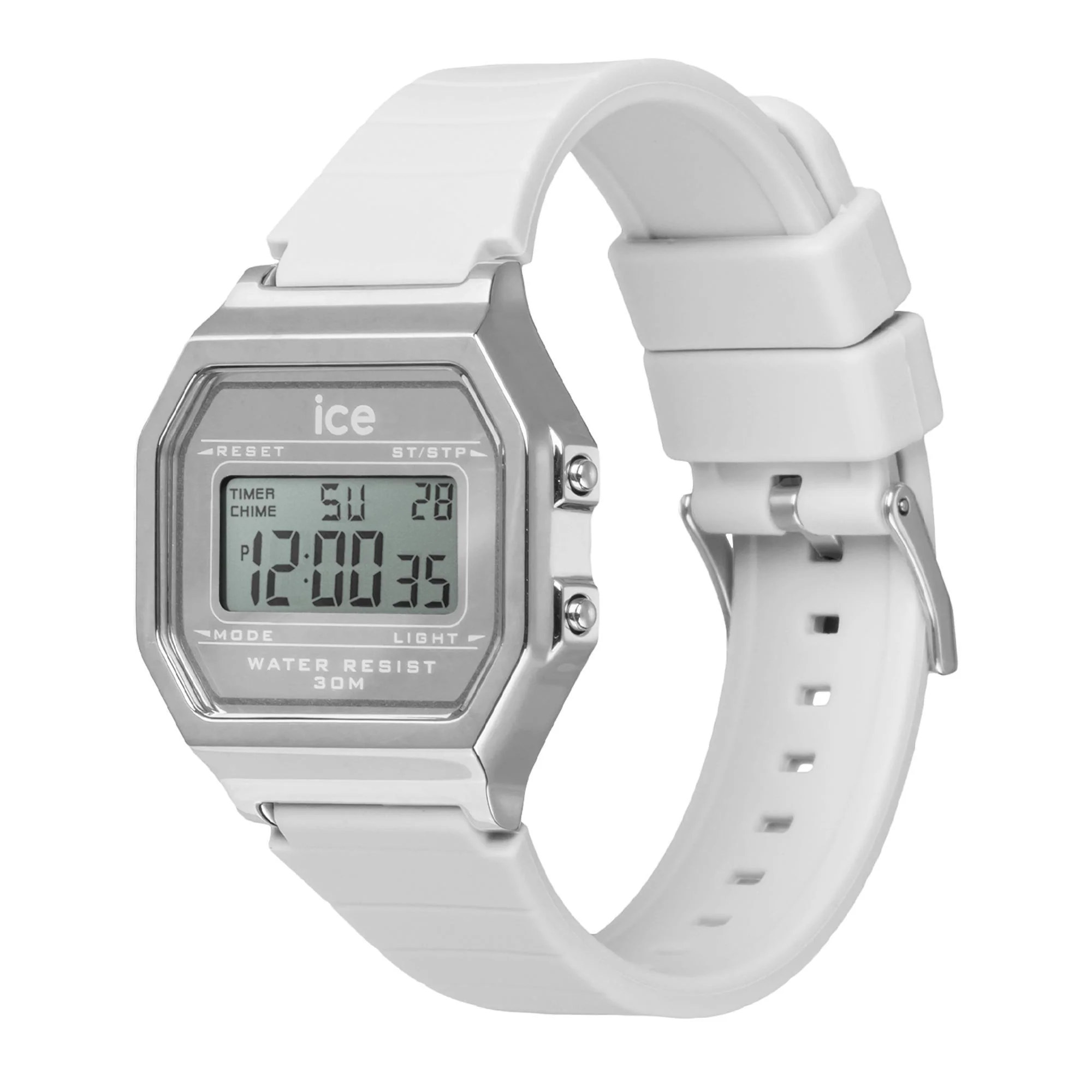 ICE Digit Retro Metal Digital White Silicone Strap Women's Watch 022734 - Image 2