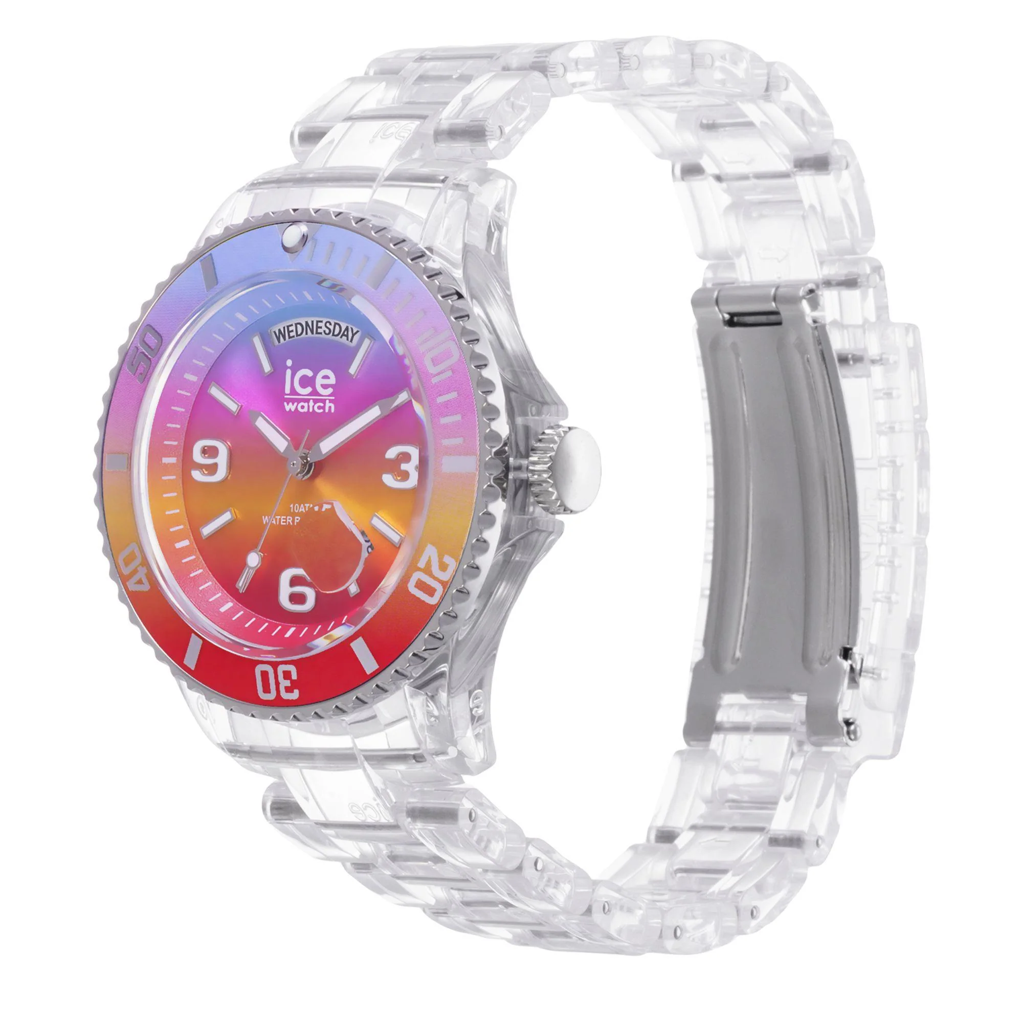 ICE Watch ICE Clear Sunset Energy Pink Orange Red Dial Silicone Strap Watch 021436 - Image 3
