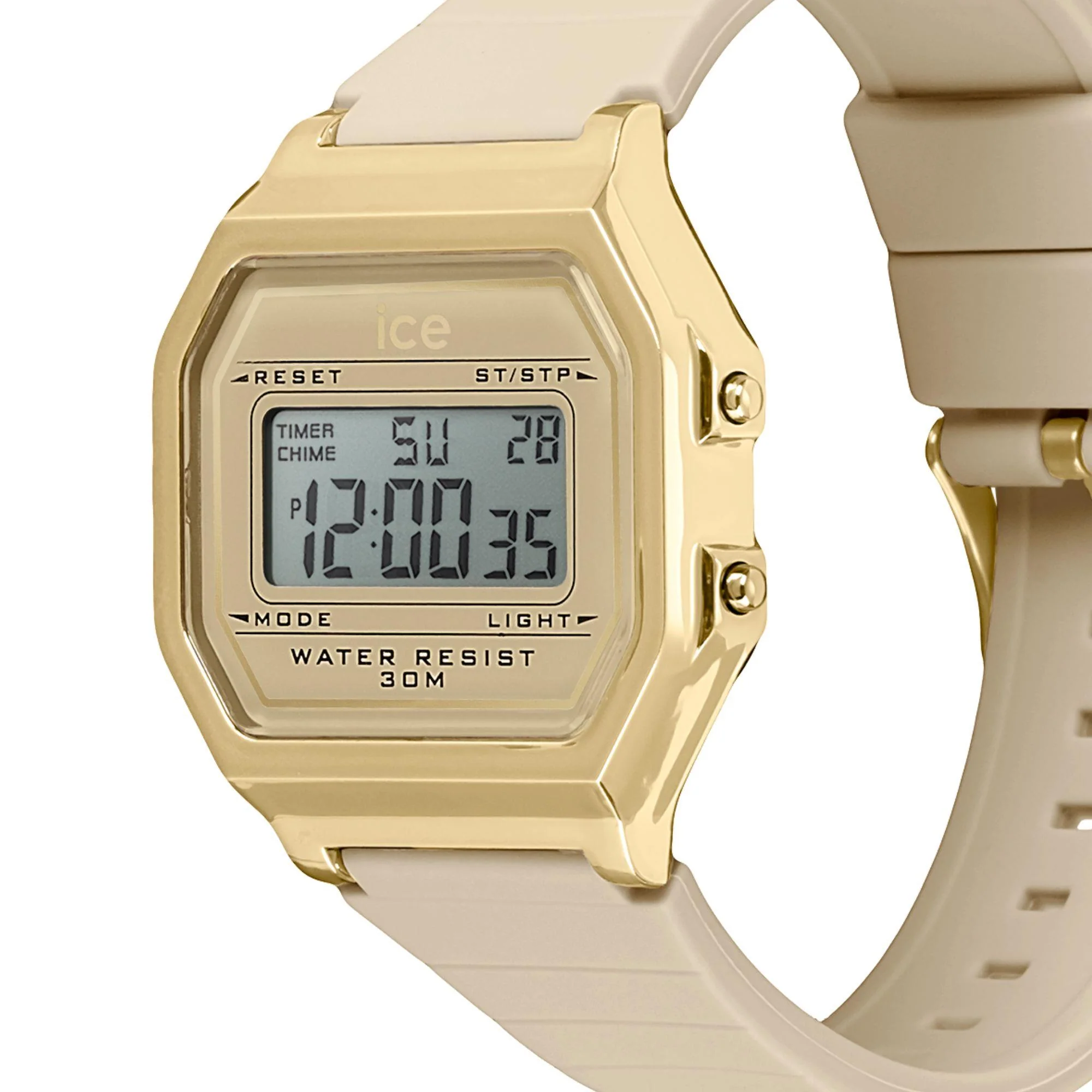 ICE Watch ICE Digit Retro Almond Skin Dial Silicone Strap Watch 022062 - Image 4