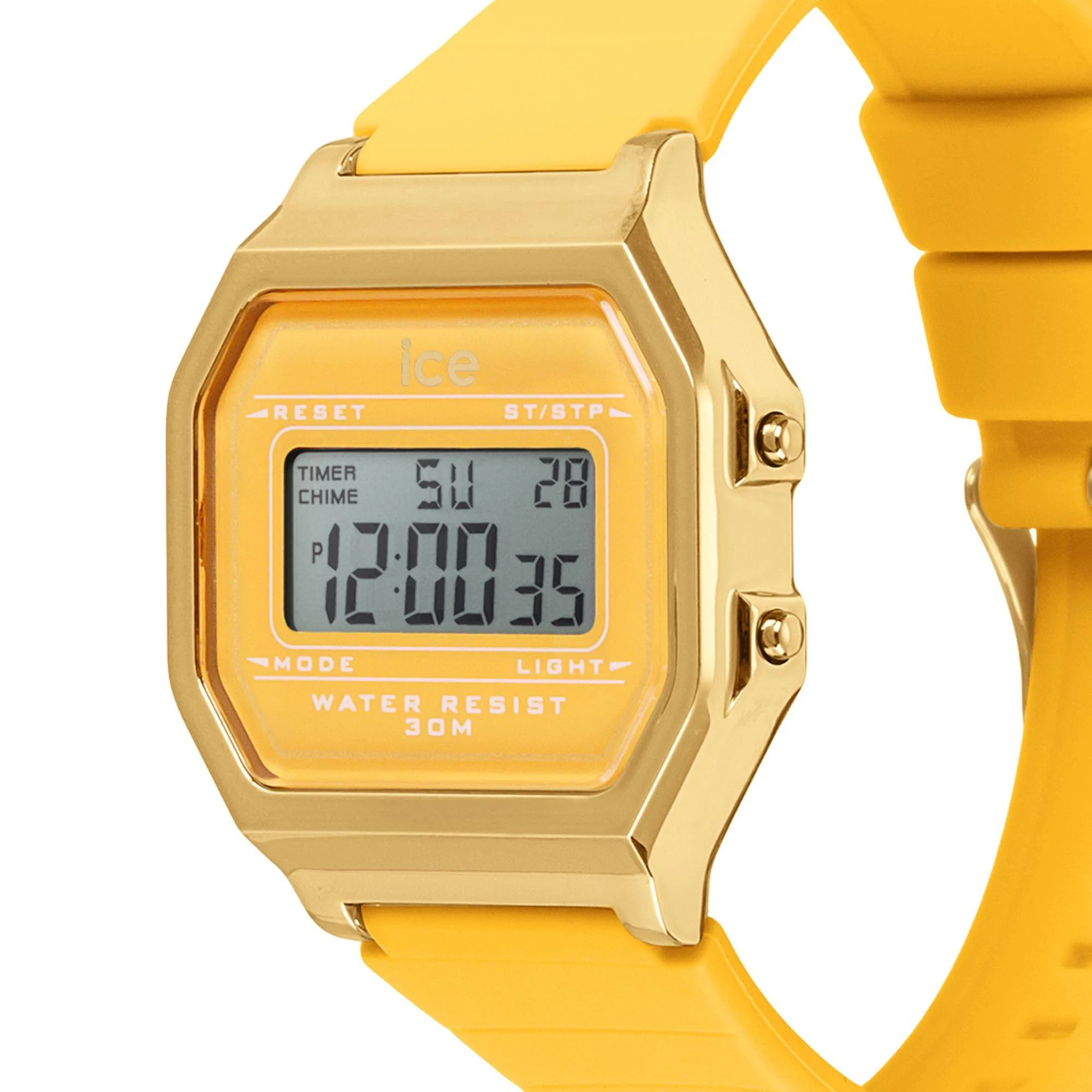 ICE Digit Retro Light Yellow Dial Silicone Strap Ladies Watch 022053 - Image 3
