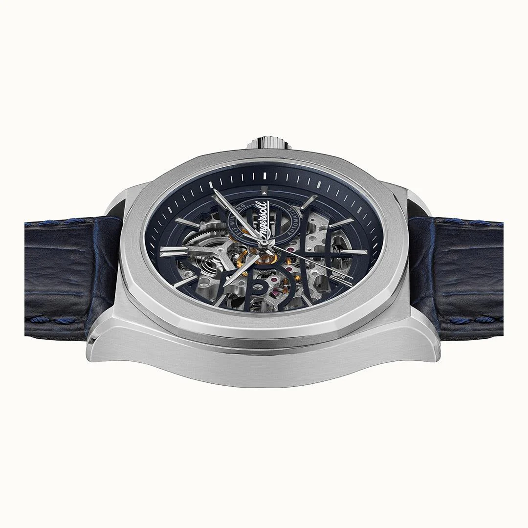 Ingersol The Orville Automatic Navy Blue Leather Strap Blue Dial Men's Watch I09306 - Image 13