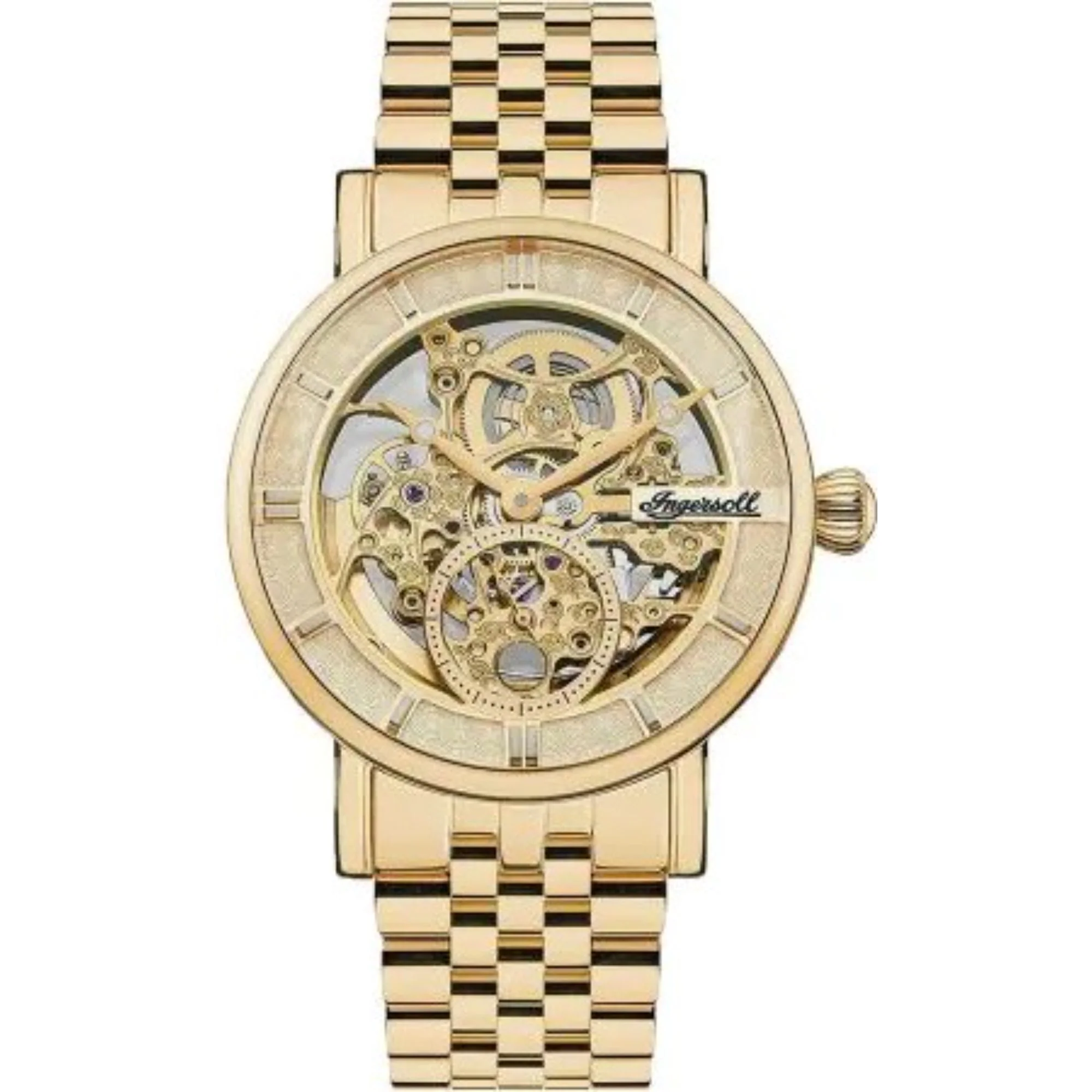 Ingersoll 1892 The Herald Automatic Watch with a Pale Gold Dial and a Gold Stainless Steel Bracelet I00408 - Image 8